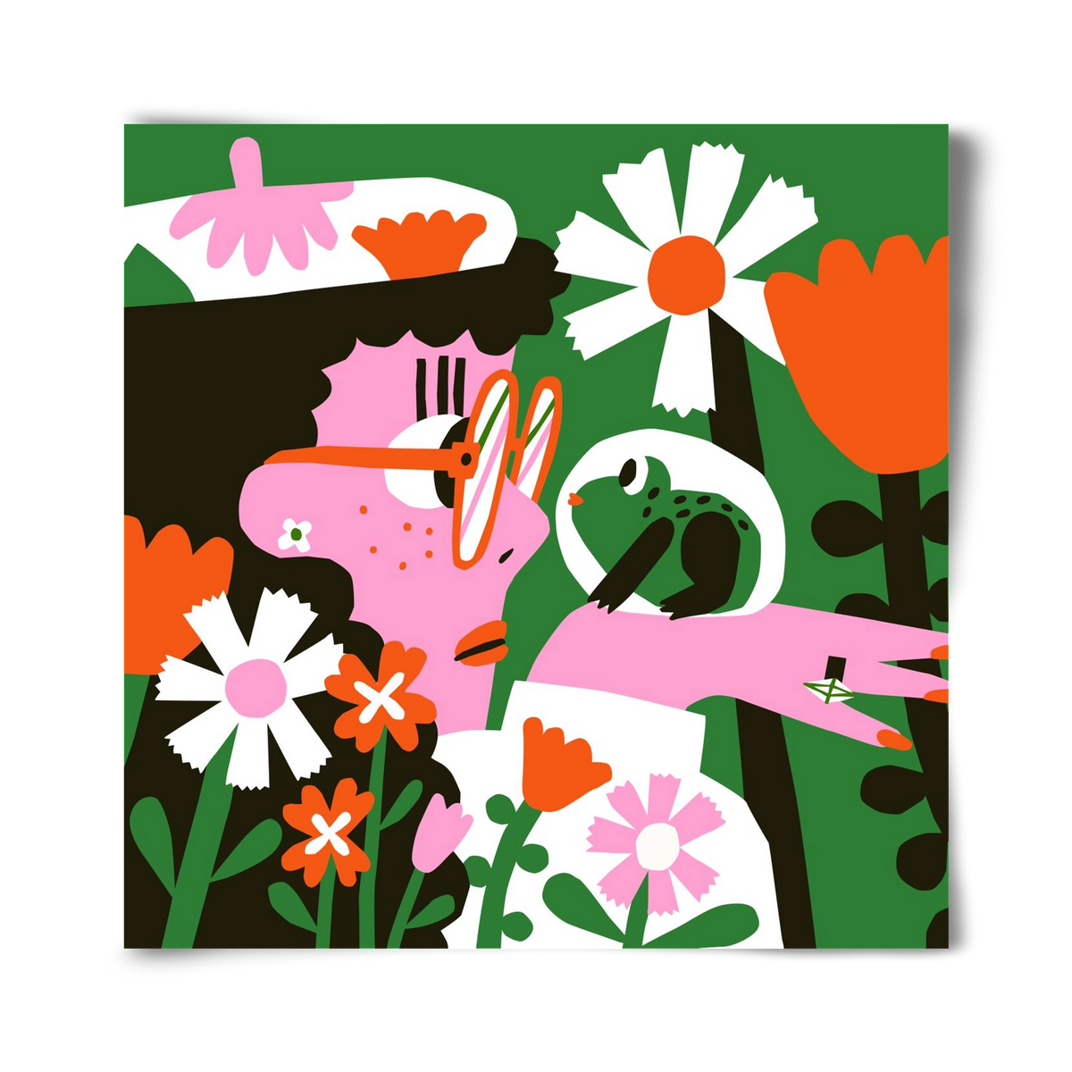 Frog in the garden, 40x40 cm, Keret nélkül