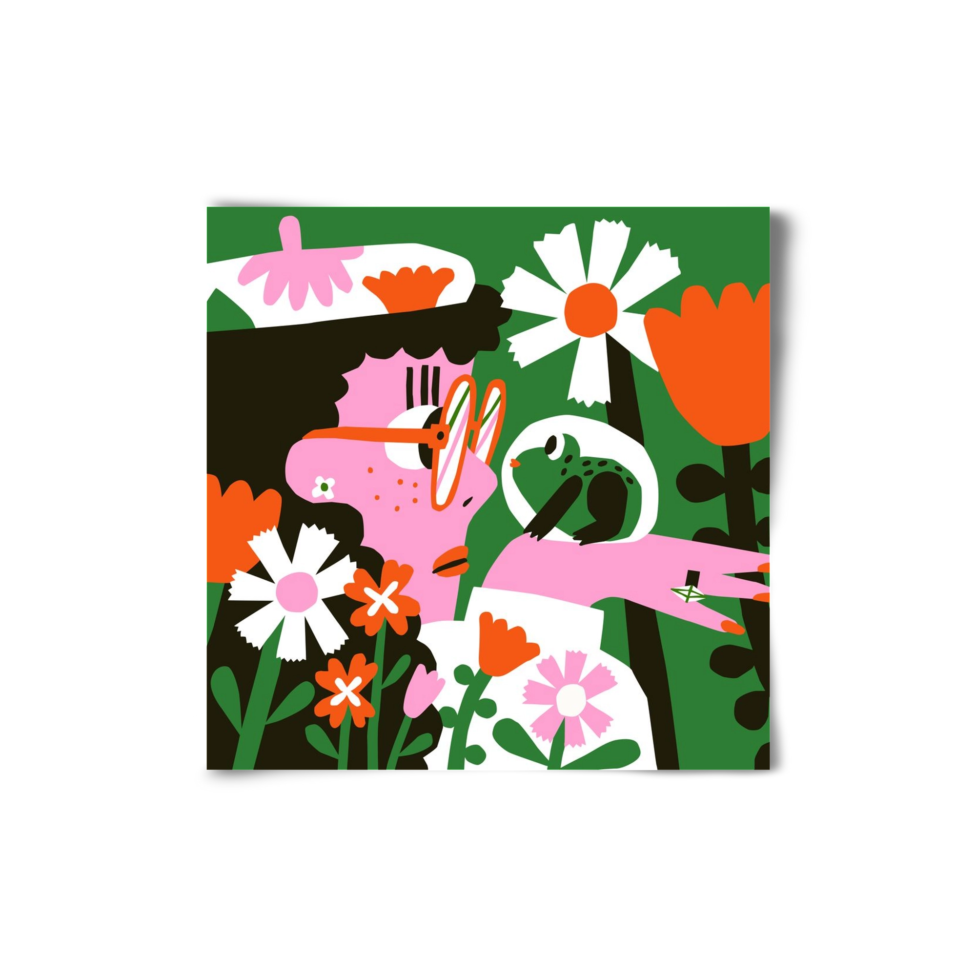 Frog in the garden, 20x20 cm, Keret nélkül