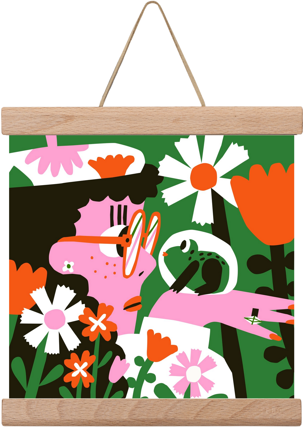 Frog in the garden, 20x20 cm (20x20 cm), Tölgy akasztó