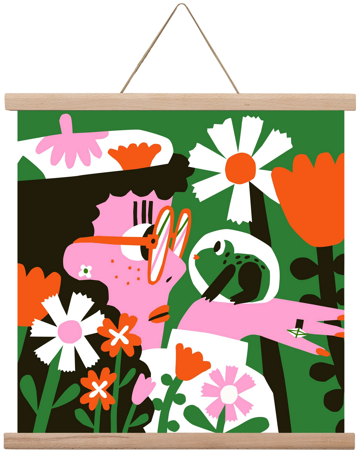 Frog in the garden, 40x40 cm (40x40 cm), Tölgy akasztó