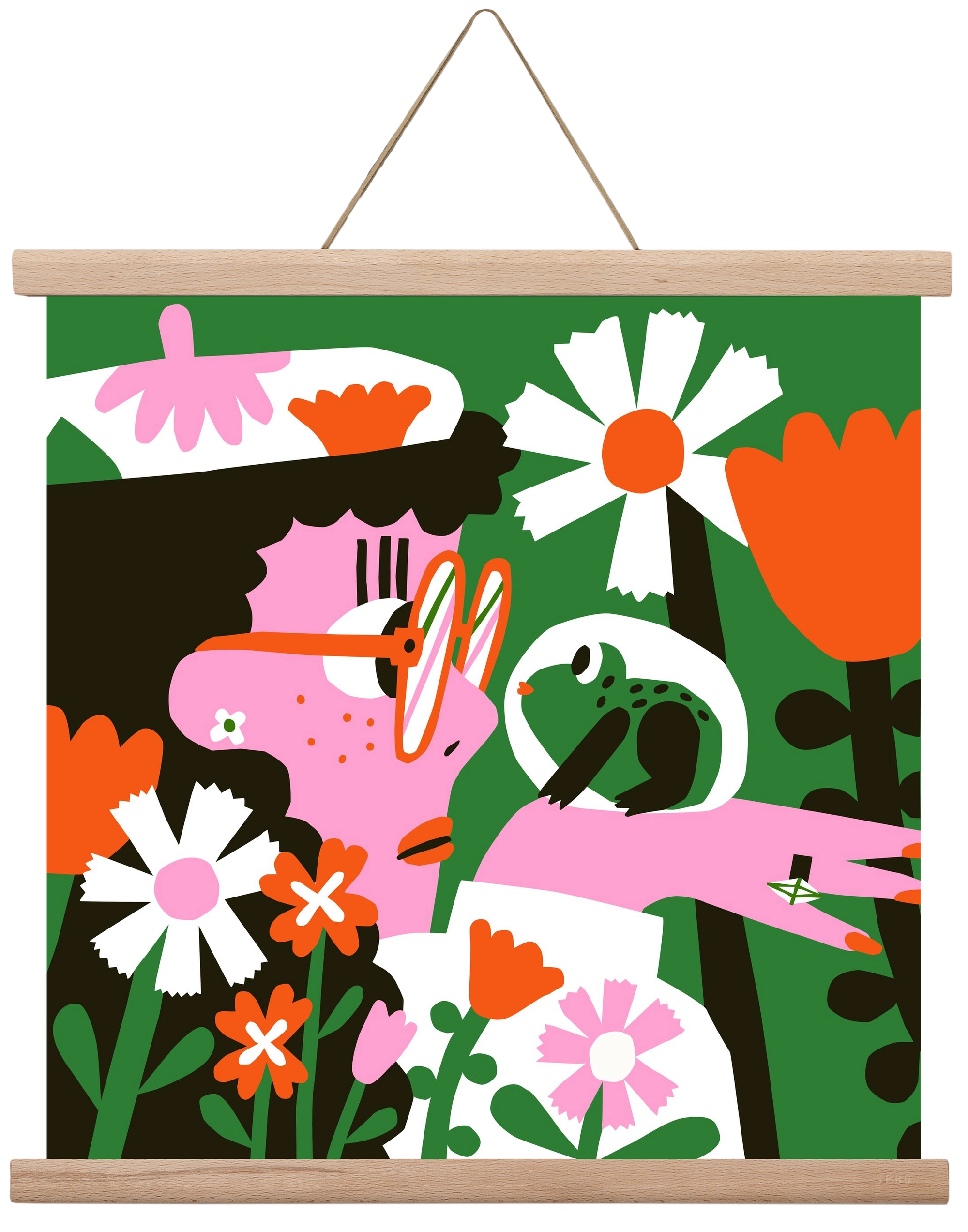 Frog in the garden, 40x40 cm (40x40 cm), Tölgy akasztó