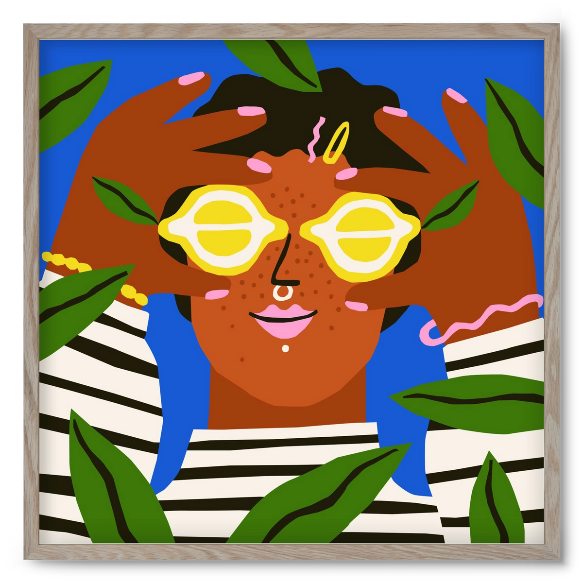 Lemon Eyes, 50x50 cm (50x50 cm), Tölgy keret