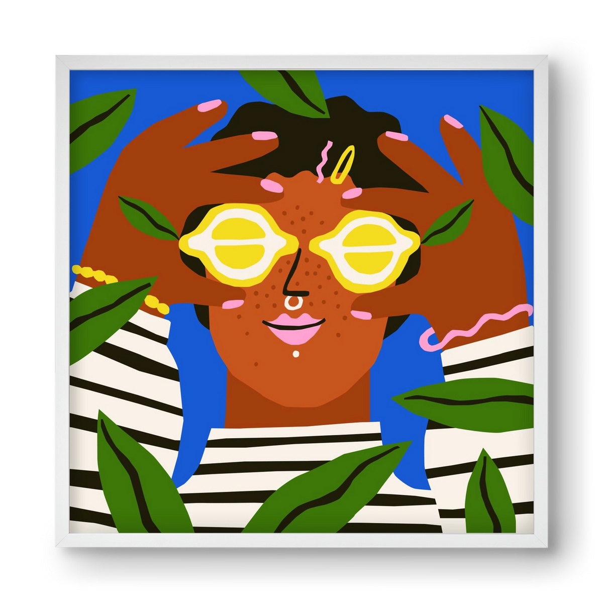 Lemon Eyes, 40x40 cm (40x40 cm), Fehér keret