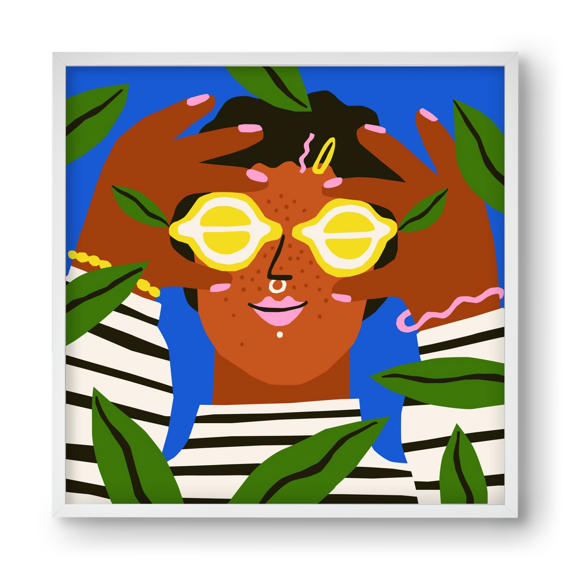 Lemon Eyes, 40x40 cm (40x40 cm), Fehér keret