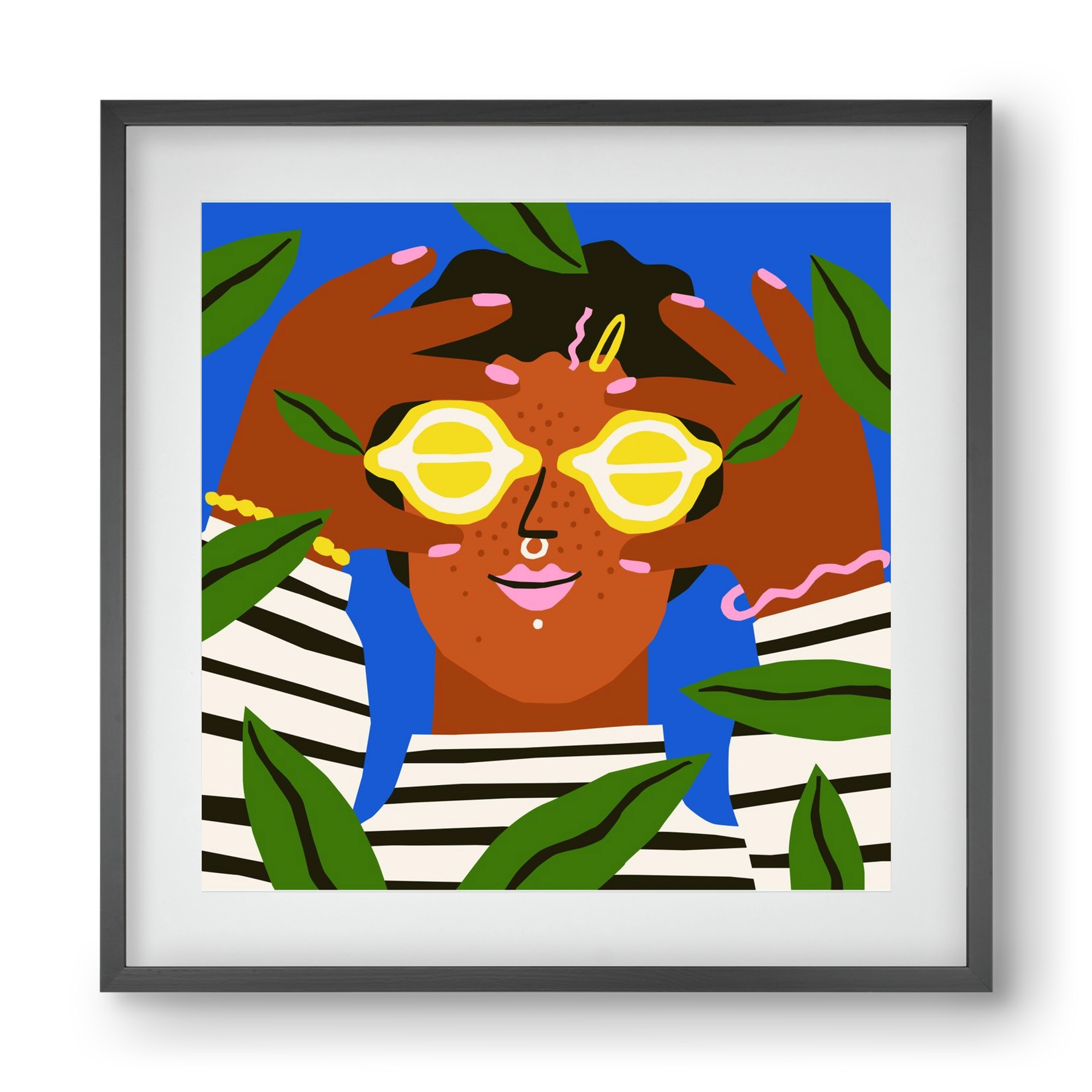 Lemon Eyes, 40x40 cm (30x30 cm), Fekete keret, paszpartuval