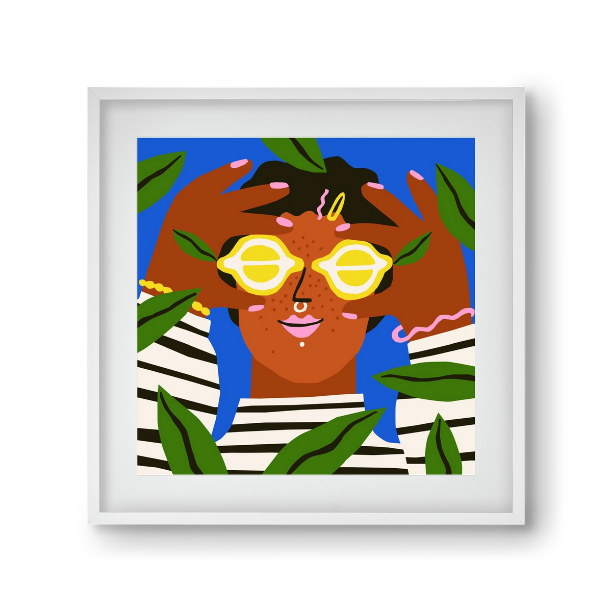 Lemon Eyes, 30x30 cm (20x20 cm), Fehér keret, paszpartuval