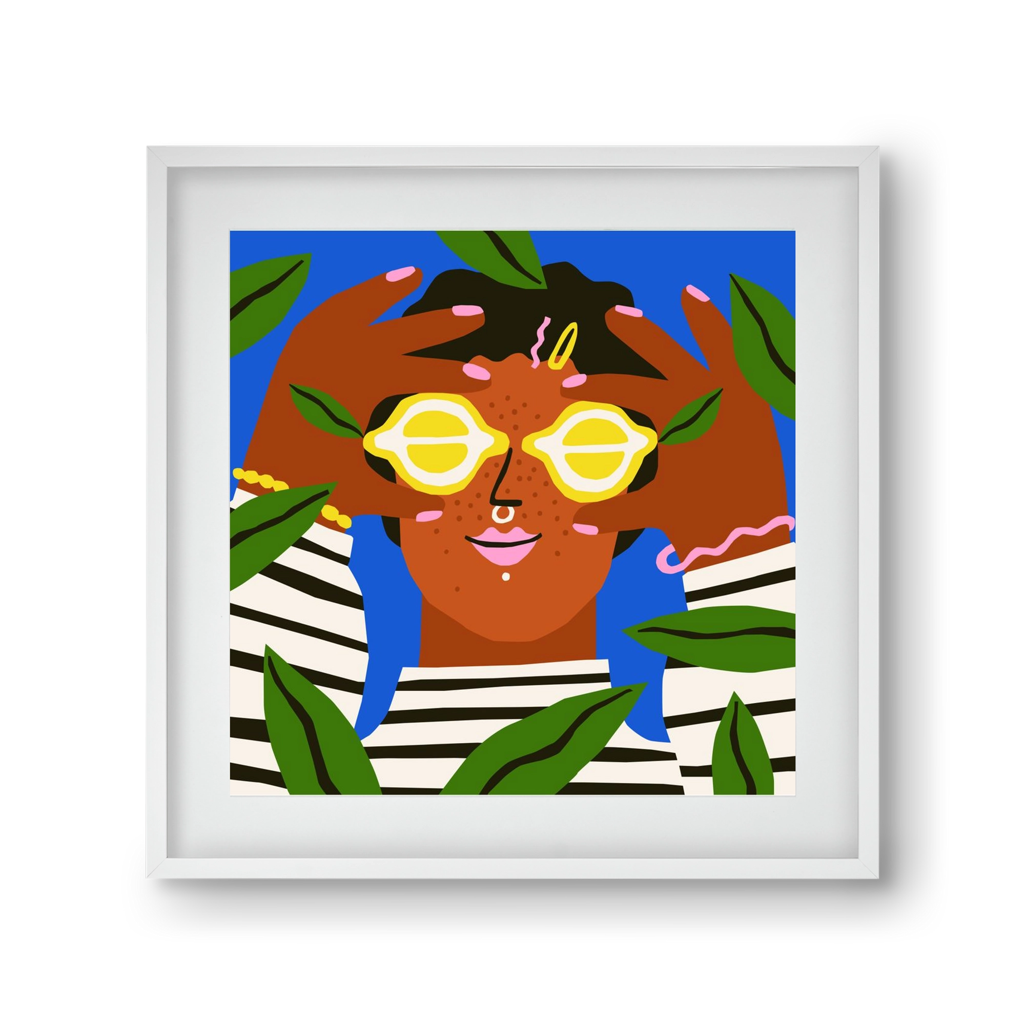 Lemon Eyes, 30x30 cm (20x20 cm), Fehér keret, paszpartuval