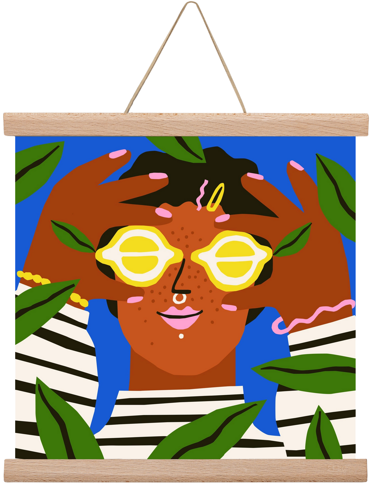 Lemon Eyes, 30x30 cm (30x30 cm), Tölgy akasztó