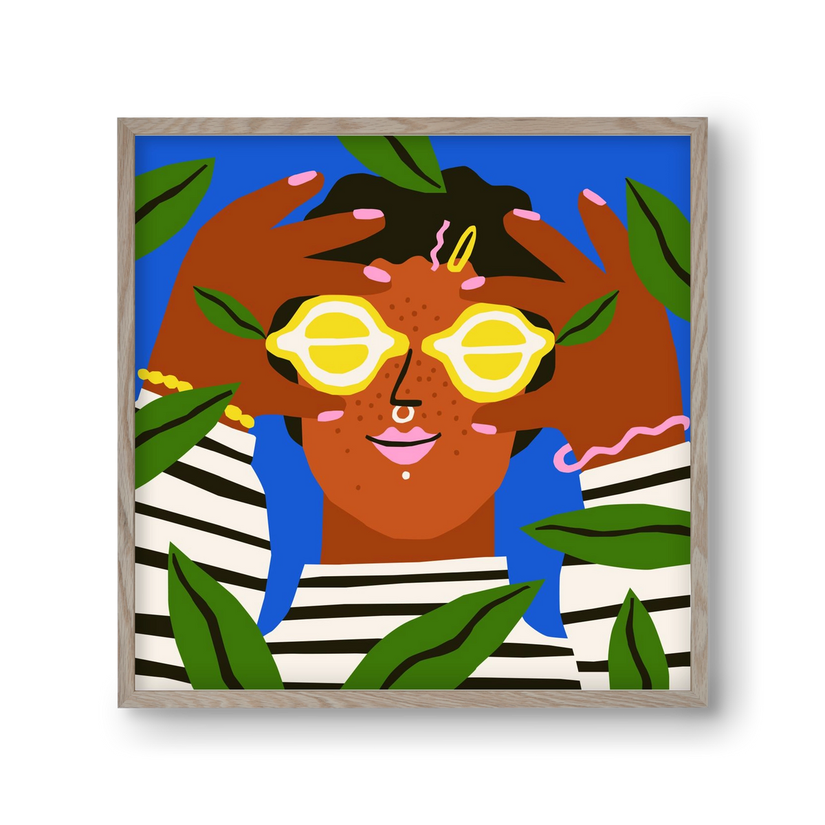 Lemon Eyes, 30x30 cm (30x30 cm), Tölgy keret