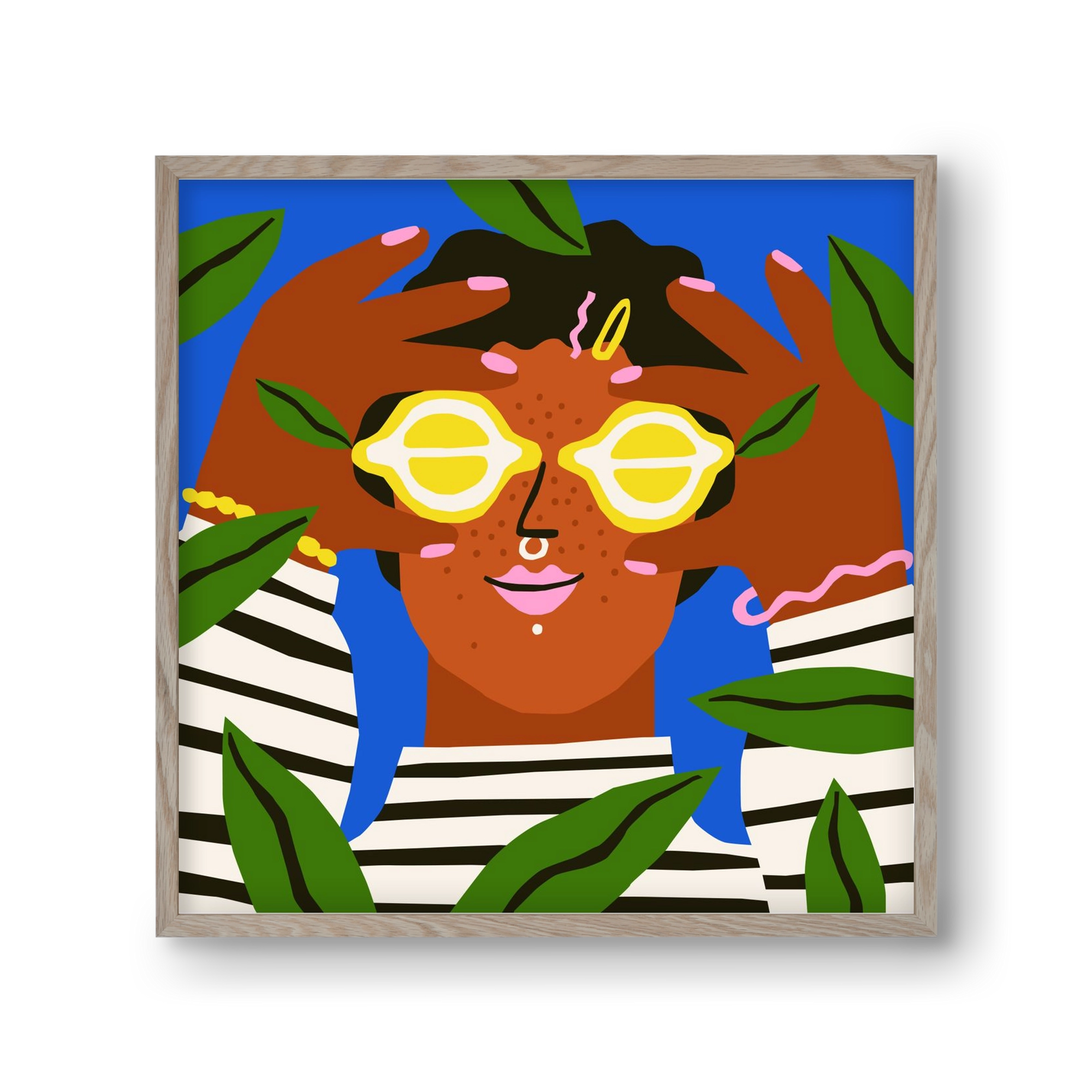 Lemon Eyes, 30x30 cm (30x30 cm), Tölgy keret