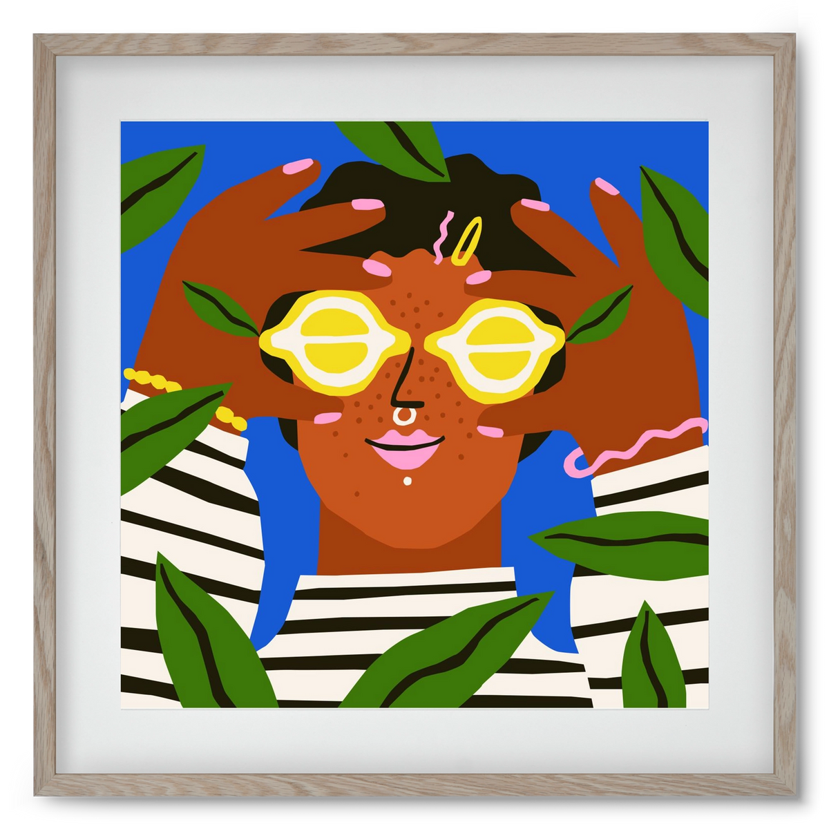 Lemon Eyes, 50x50 cm (40x40 cm), Tölgy keret, paszpartuval