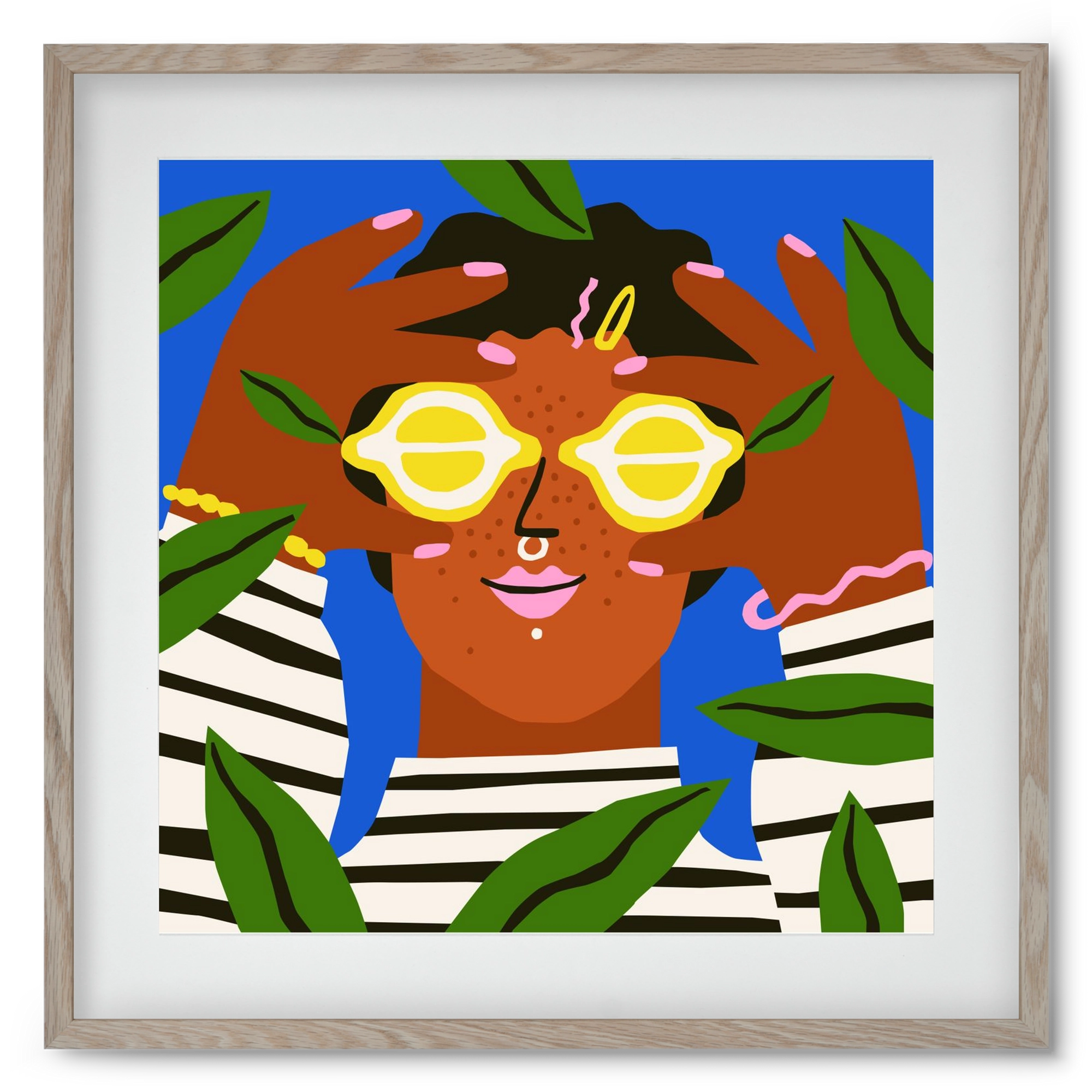 Lemon Eyes, 50x50 cm (40x40 cm), Tölgy keret, paszpartuval