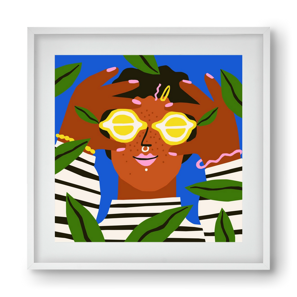 Lemon Eyes, 40x40 cm (30x30 cm), Fehér keret, paszpartuval