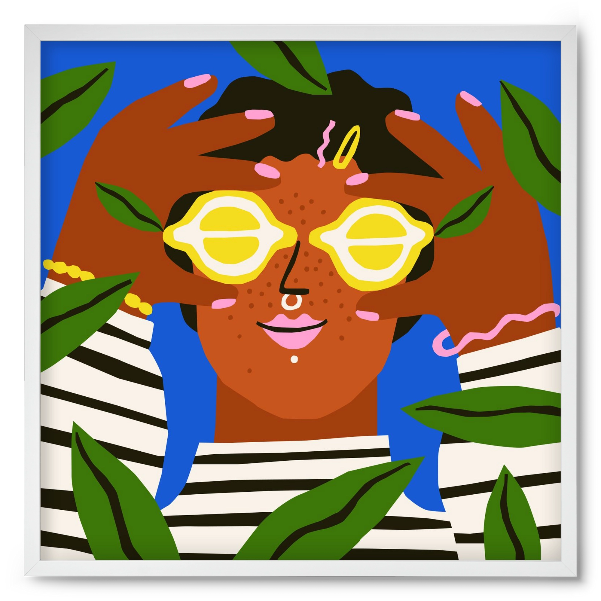 Lemon Eyes, 50x50 cm (50x50 cm), Fehér keret