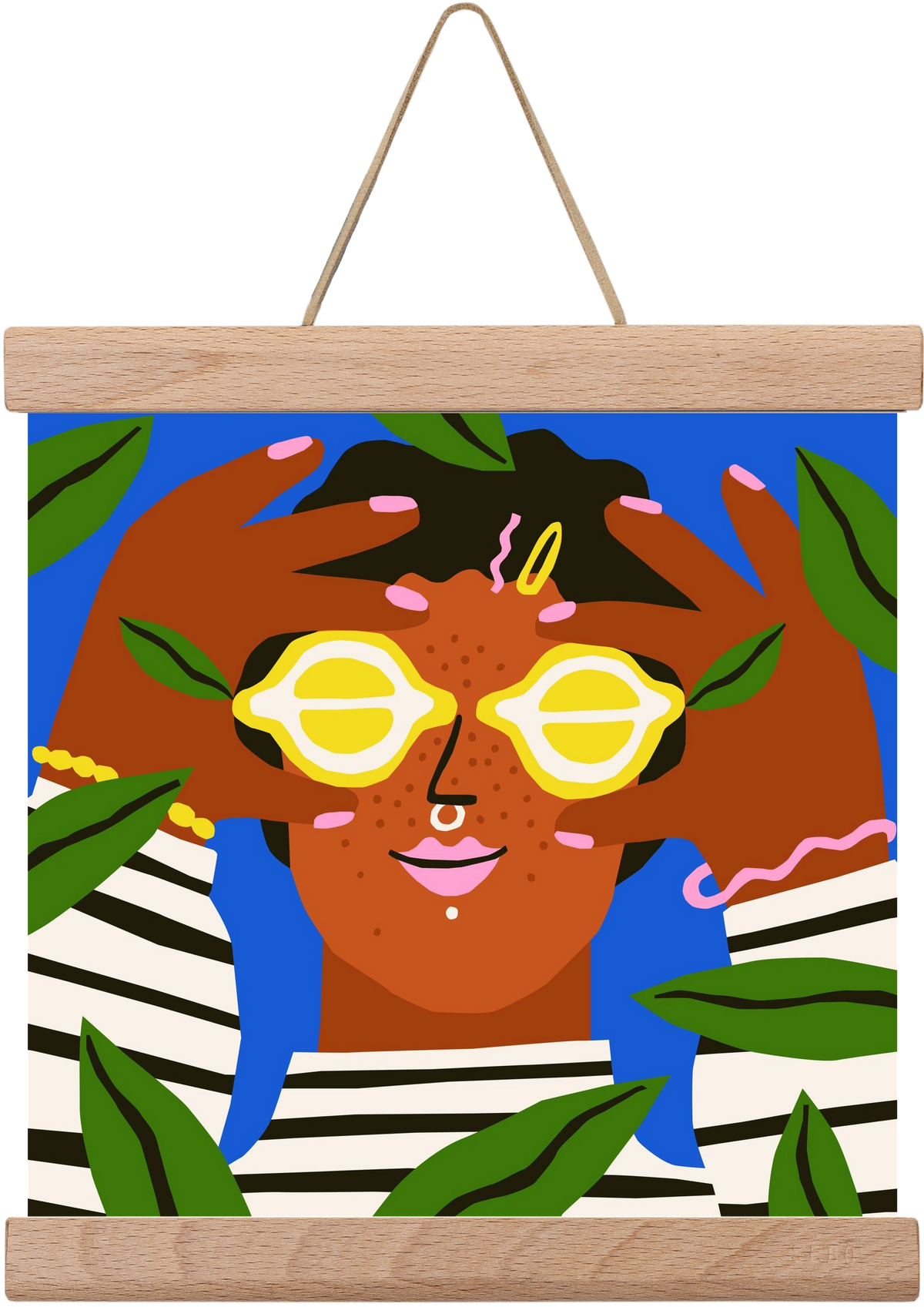 Lemon Eyes, 20x20 cm (20x20 cm), Tölgy akasztó