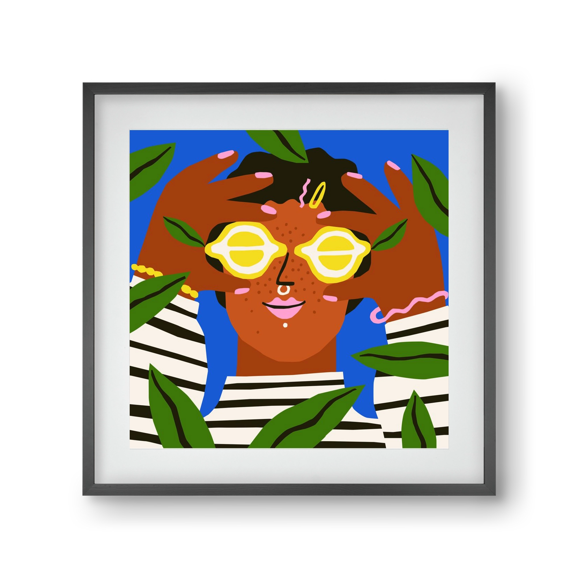 Lemon Eyes, 30x30 cm (20x20 cm), Fekete keret, paszpartuval