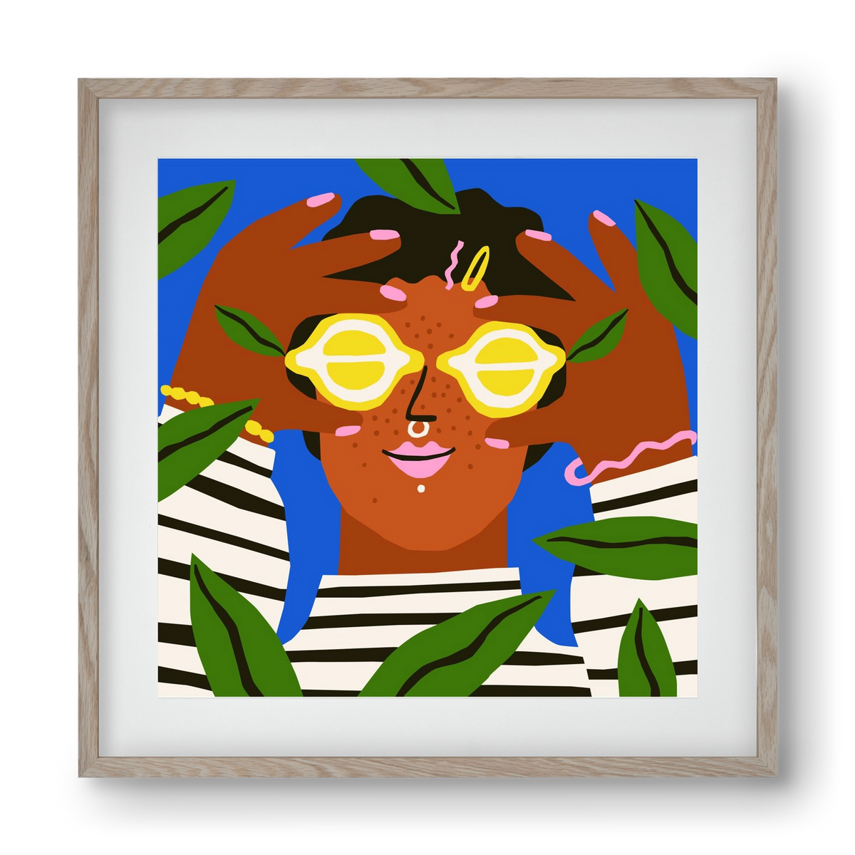 Lemon Eyes, 40x40 cm (30x30 cm), Tölgy keret, paszpartuval