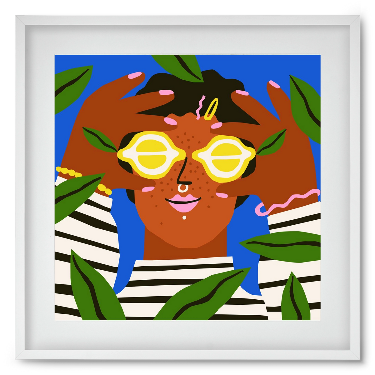 Lemon Eyes, 50x50 cm (40x40 cm), Fehér keret, paszpartuval