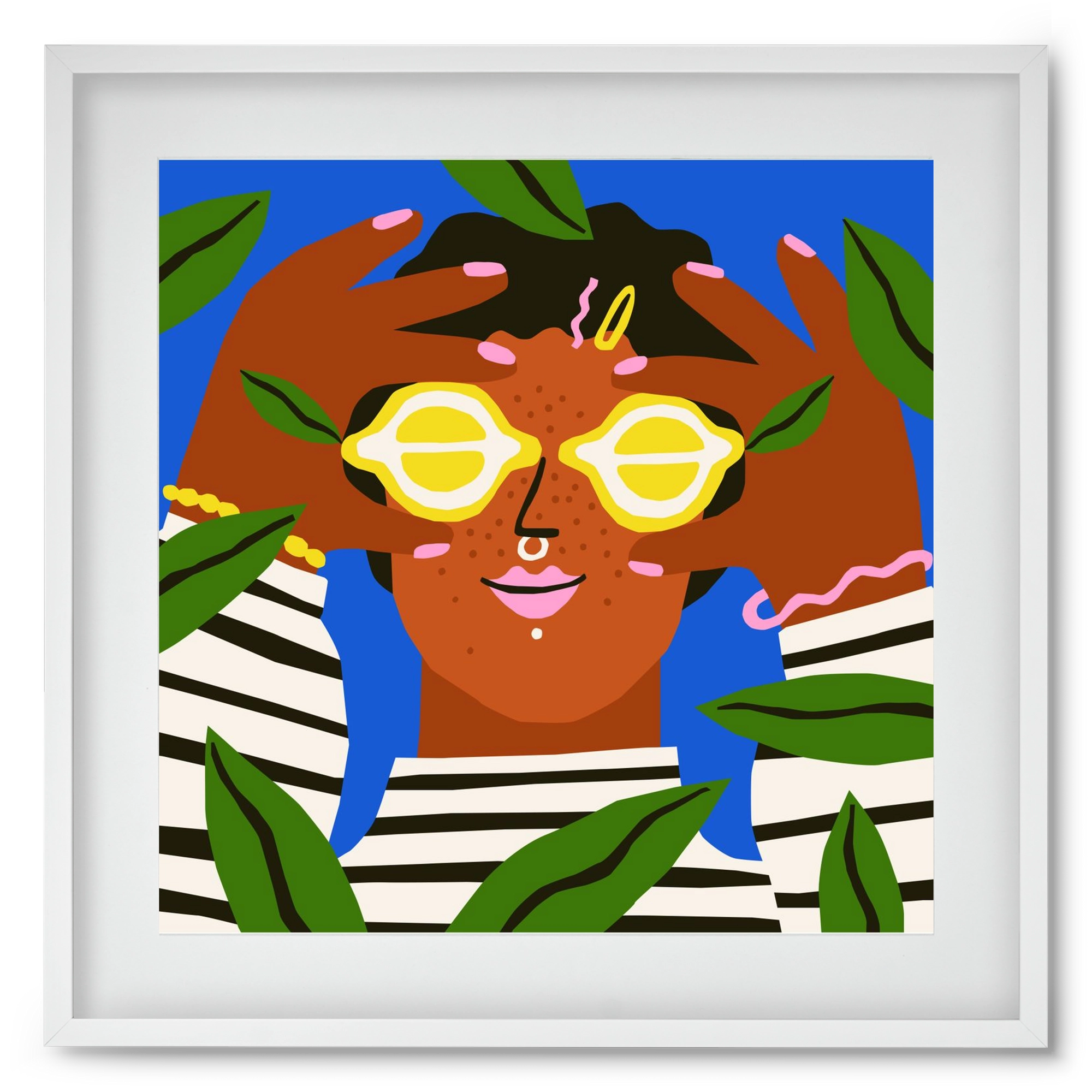 Lemon Eyes, 50x50 cm (40x40 cm), Fehér keret, paszpartuval