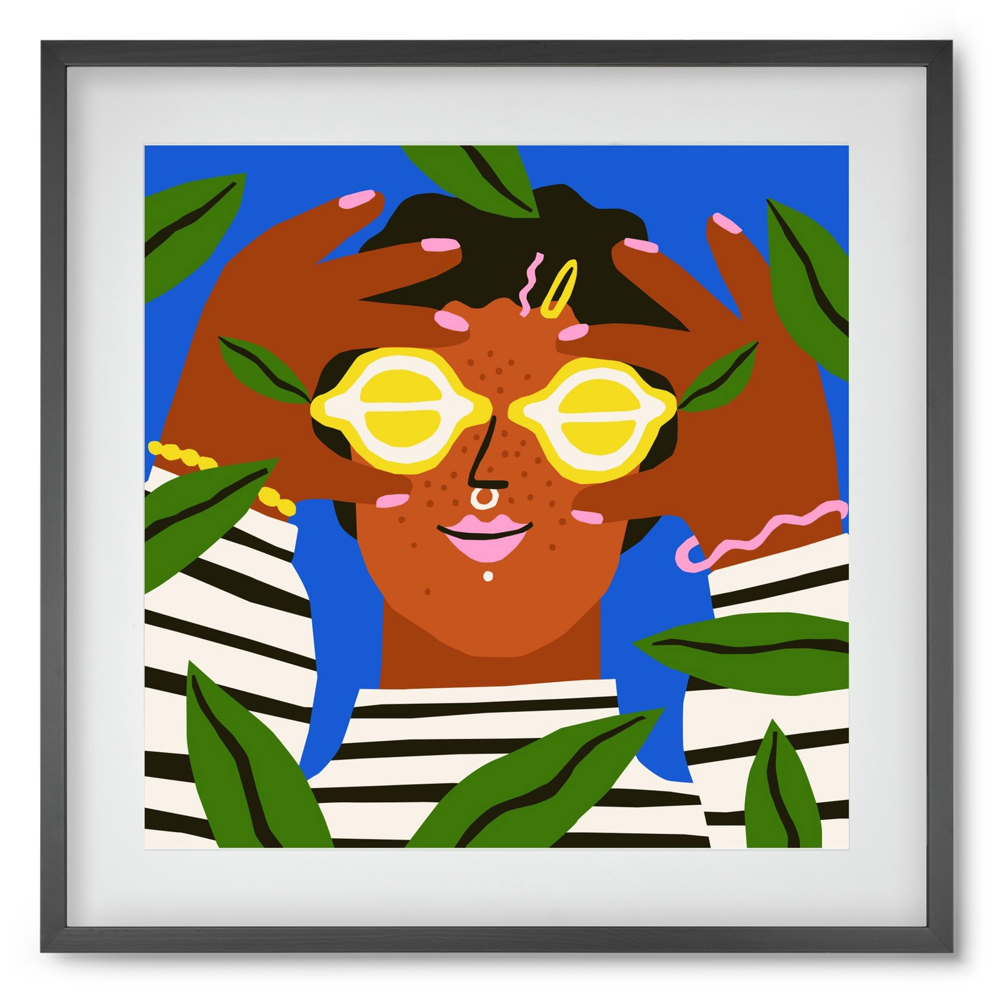 Lemon Eyes, 50x50 cm (40x40 cm), Fekete keret, paszpartuval