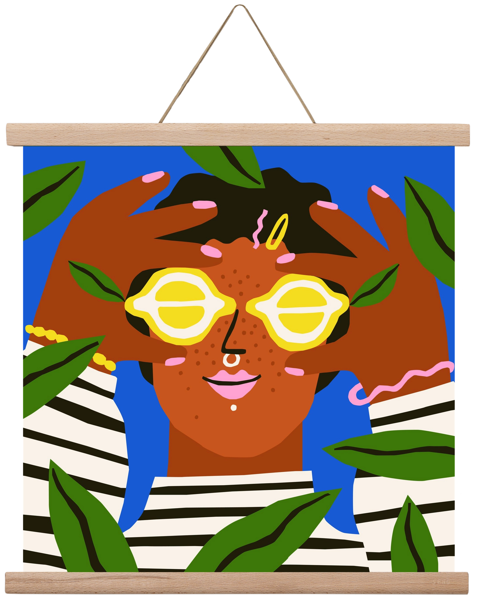 Lemon Eyes, 40x40 cm (40x40 cm), Tölgy akasztó