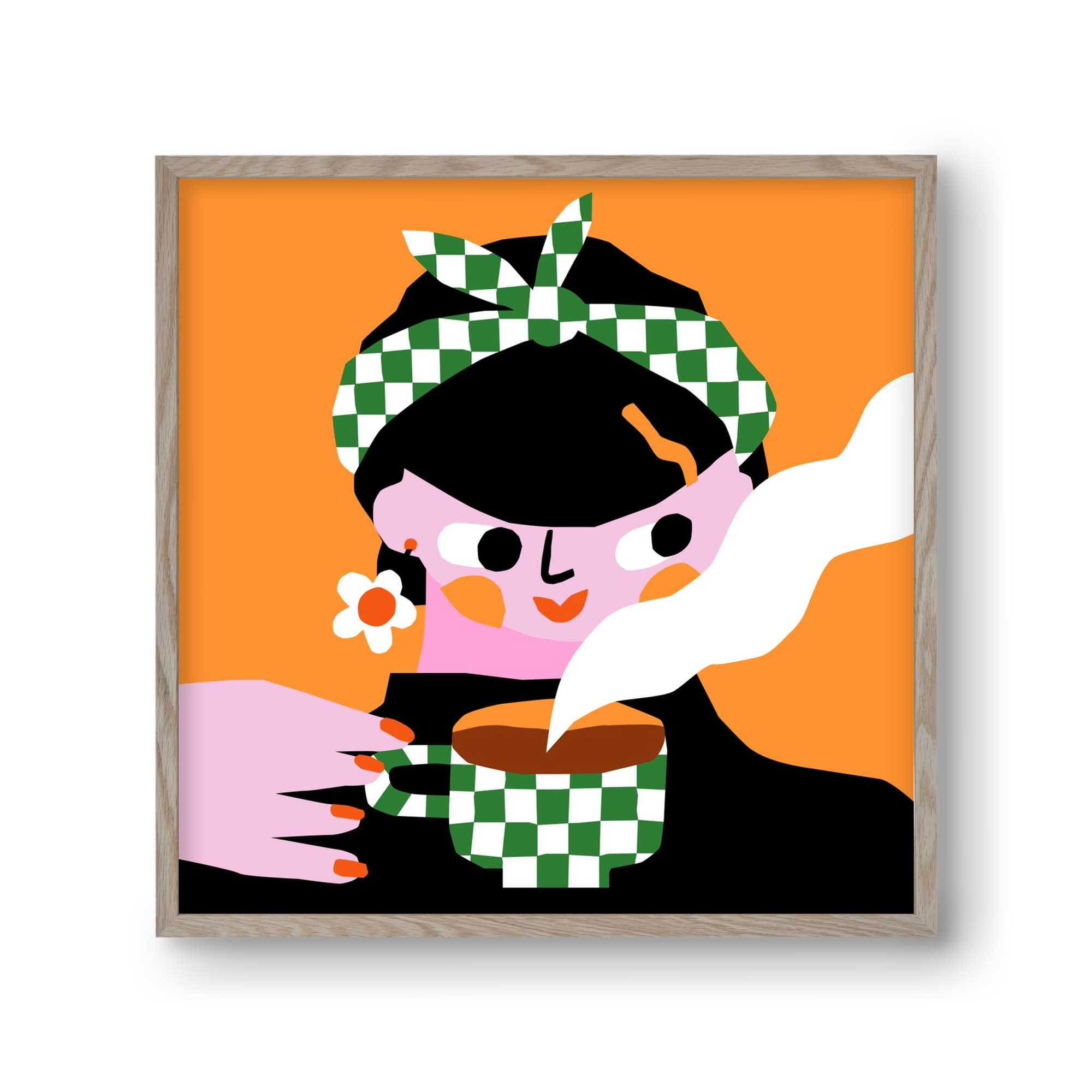 Moring Coffee, 30x30 cm (30x30 cm), Tölgy keret