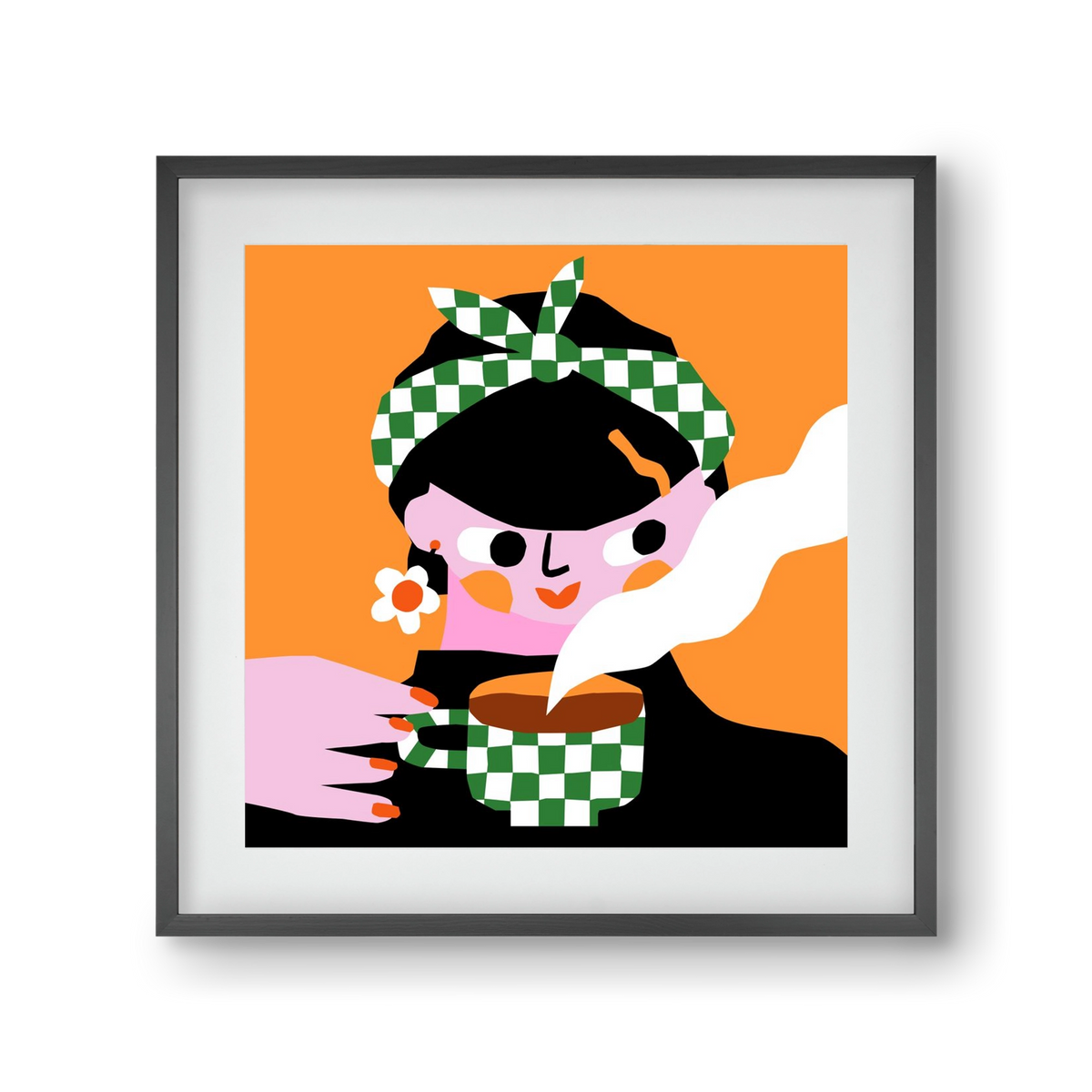 Moring Coffee, 30x30 cm (20x20 cm), Fekete keret, paszpartuval