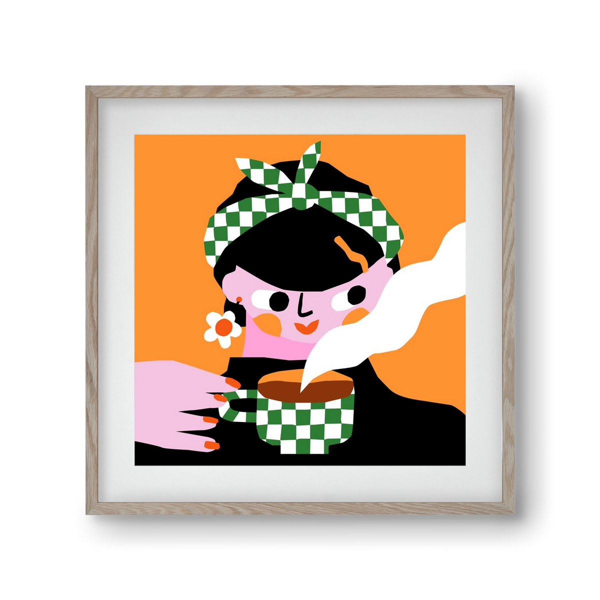 Moring Coffee, 30x30 cm (20x20 cm), Tölgy keret, paszpartuval