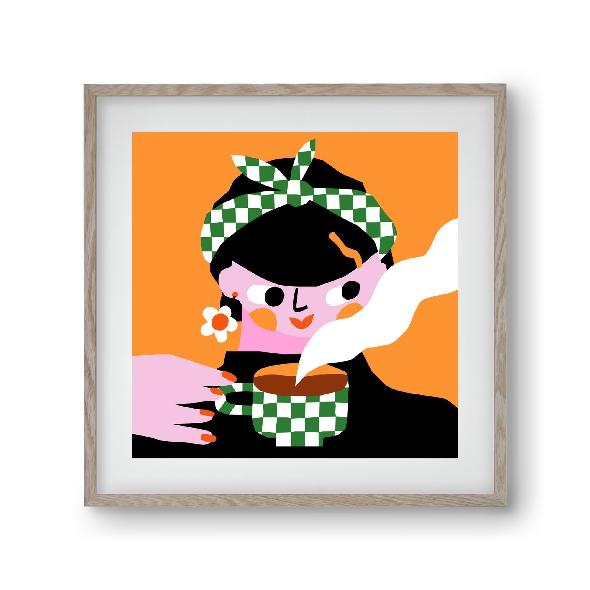 Moring Coffee, 30x30 cm (20x20 cm), Tölgy keret, paszpartuval