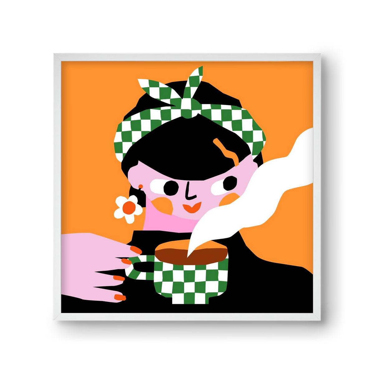 Moring Coffee, 30x30 cm (30x30 cm), Fehér keret