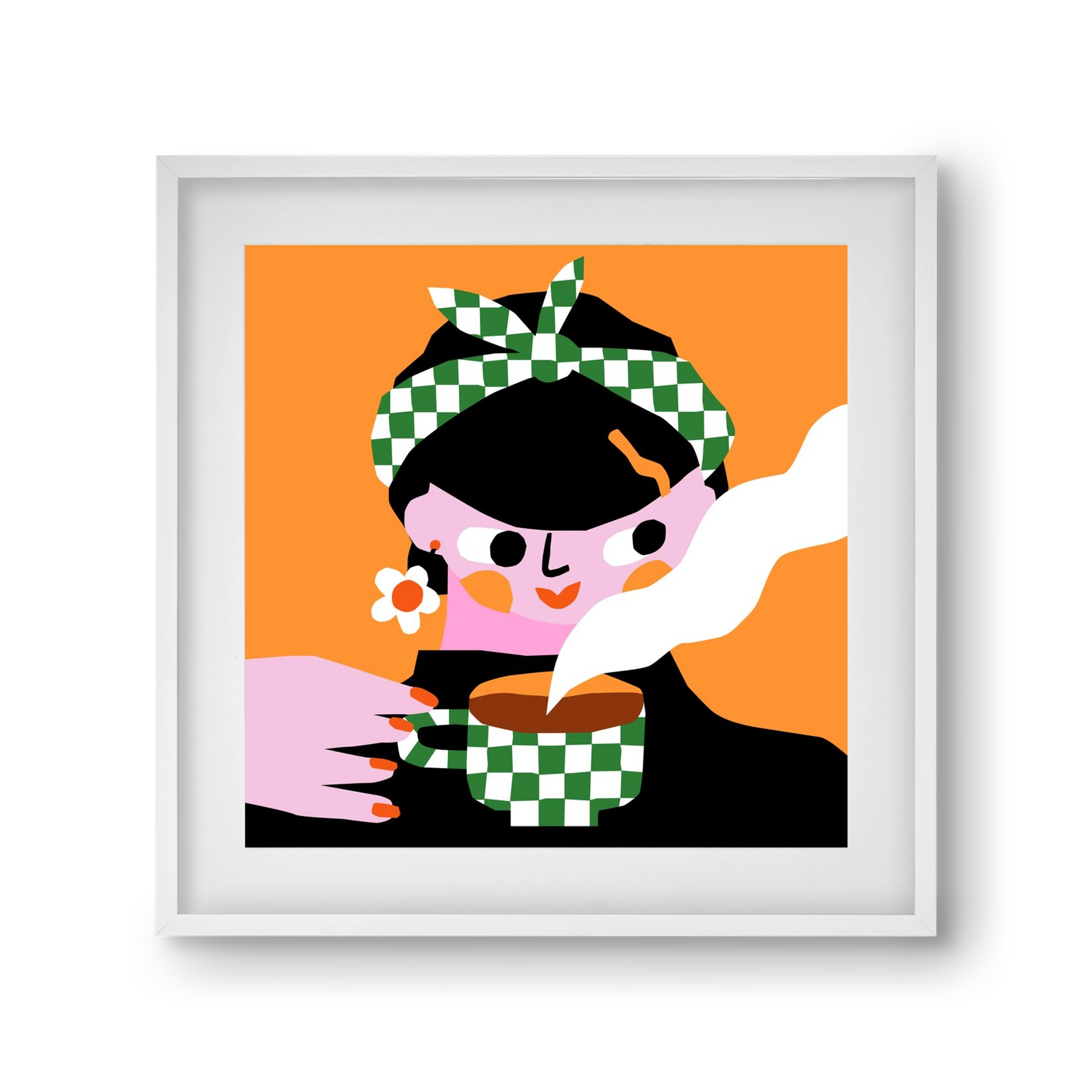 Moring Coffee, 30x30 cm (20x20 cm), Fehér keret, paszpartuval