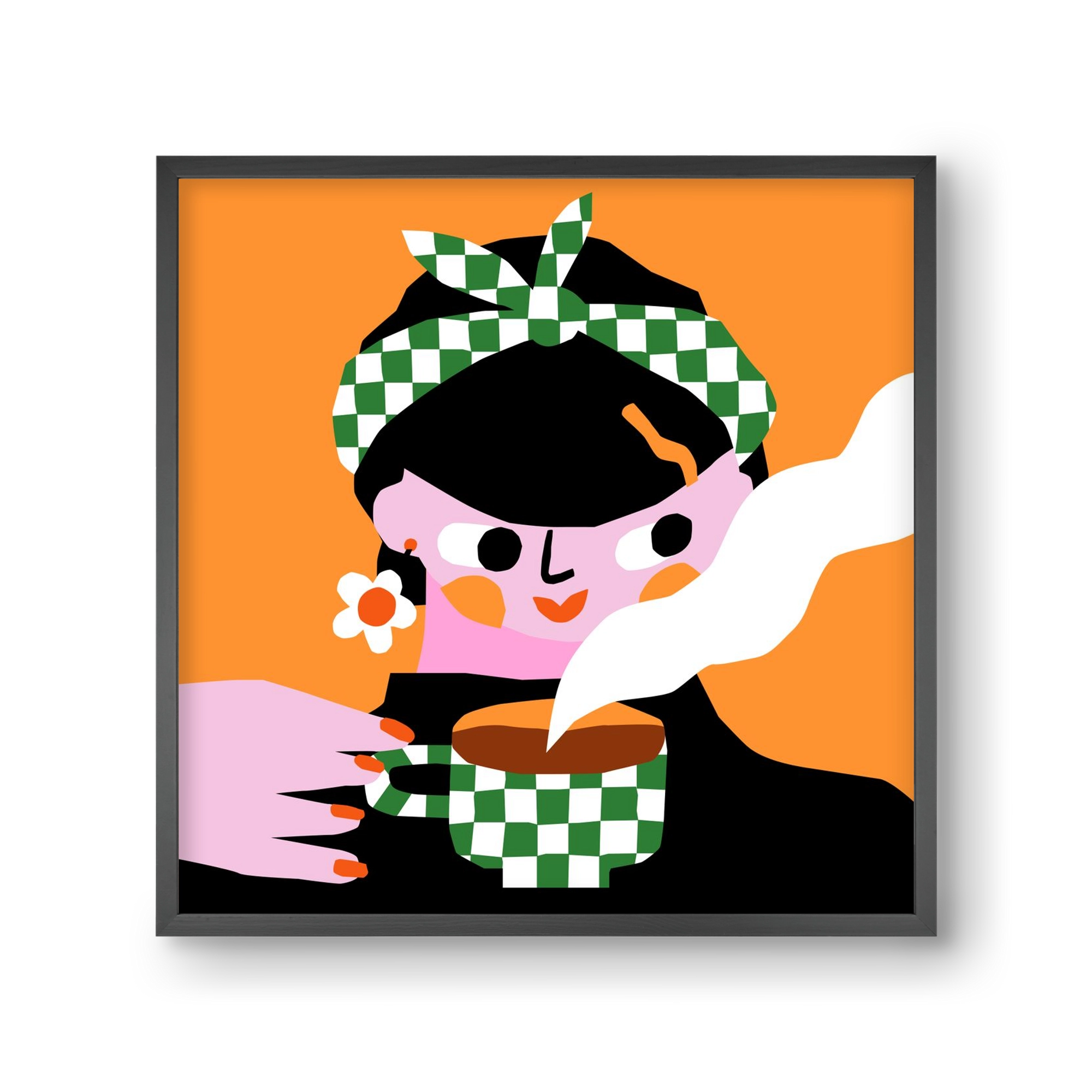 Moring Coffee, 30x30 cm (30x30 cm), Fekete keret