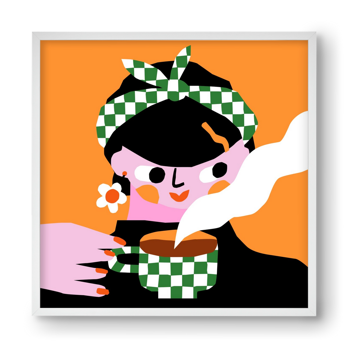 Moring Coffee, 40x40 cm (40x40 cm), Fehér keret