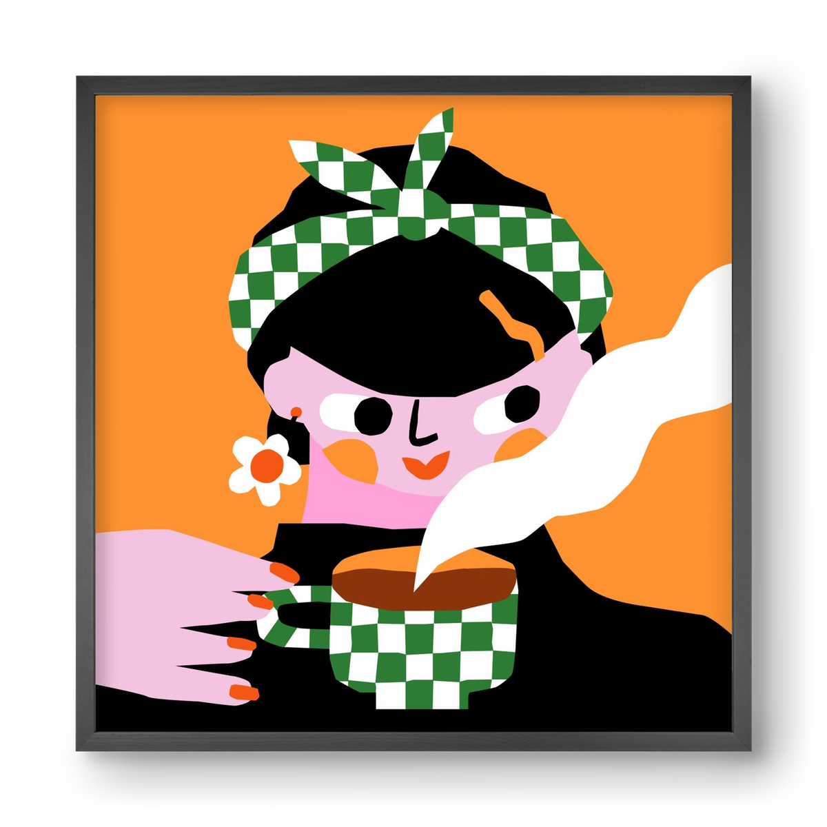 Moring Coffee, 40x40 cm (40x40 cm), Fekete keret