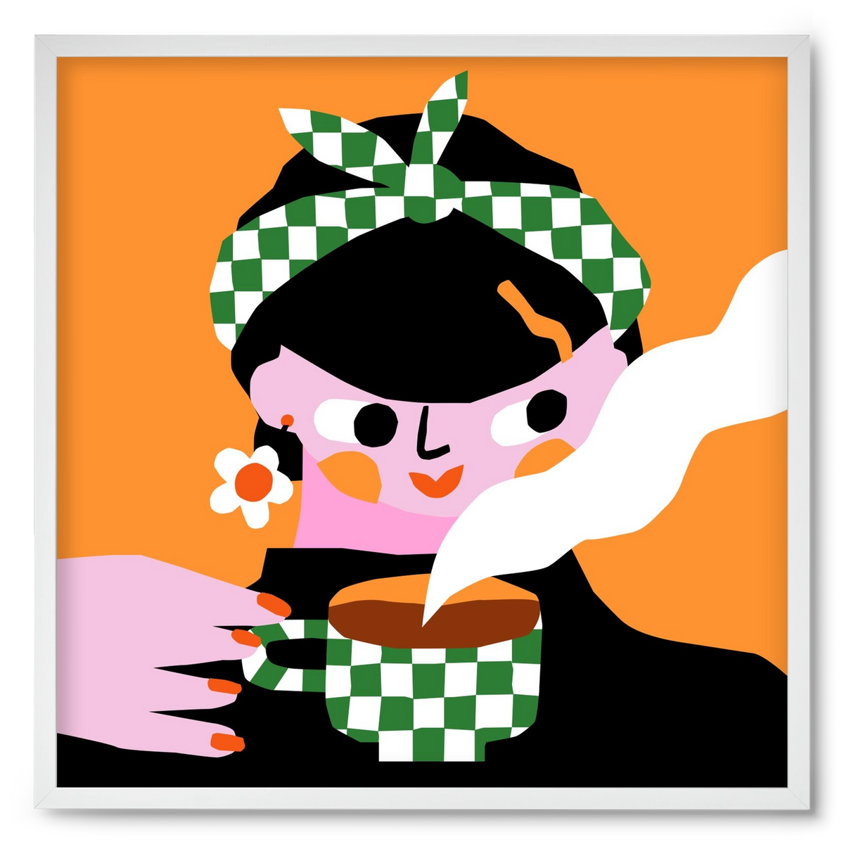 Moring Coffee, 50x50 cm (50x50 cm), Fehér keret