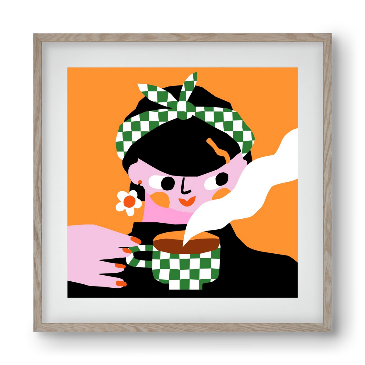 Moring Coffee, 40x40 cm (30x30 cm), Tölgy keret, paszpartuval