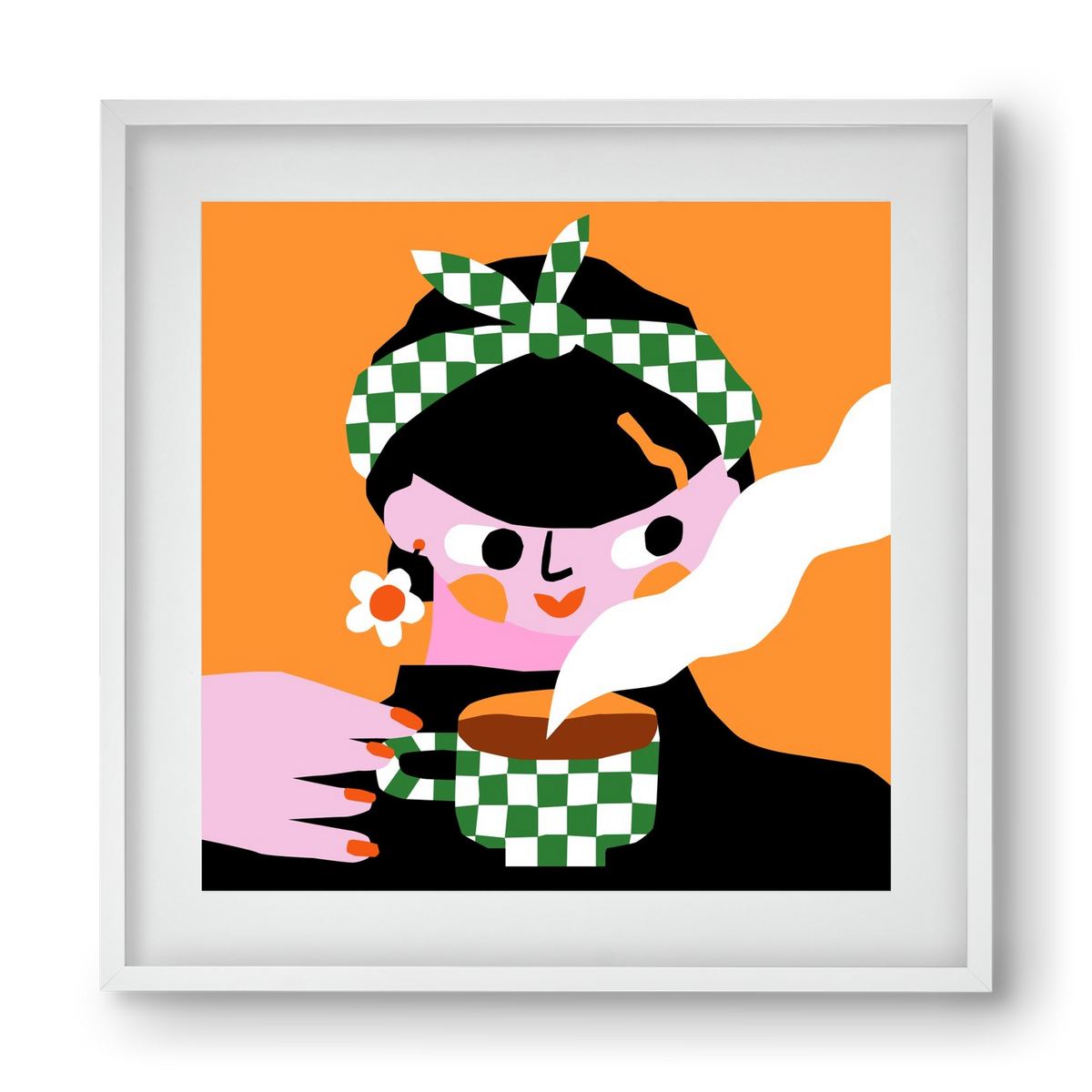 Moring Coffee, 40x40 cm (30x30 cm), Fehér keret, paszpartuval