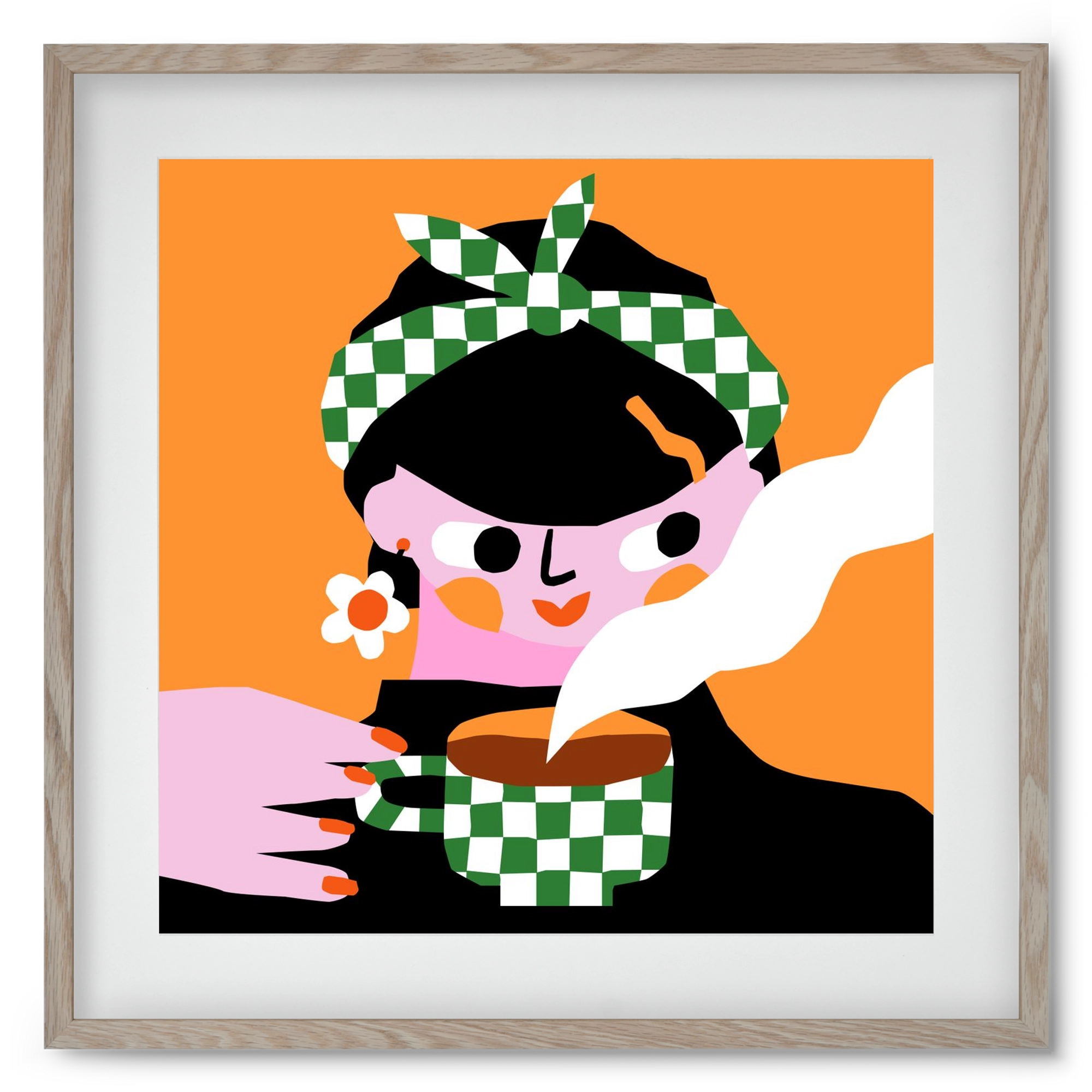 Moring Coffee, 50x50 cm (40x40 cm), Tölgy keret, paszpartuval