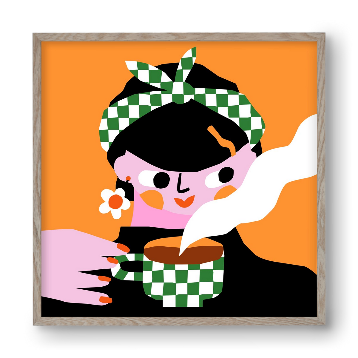 Moring Coffee, 40x40 cm (40x40 cm), Tölgy keret