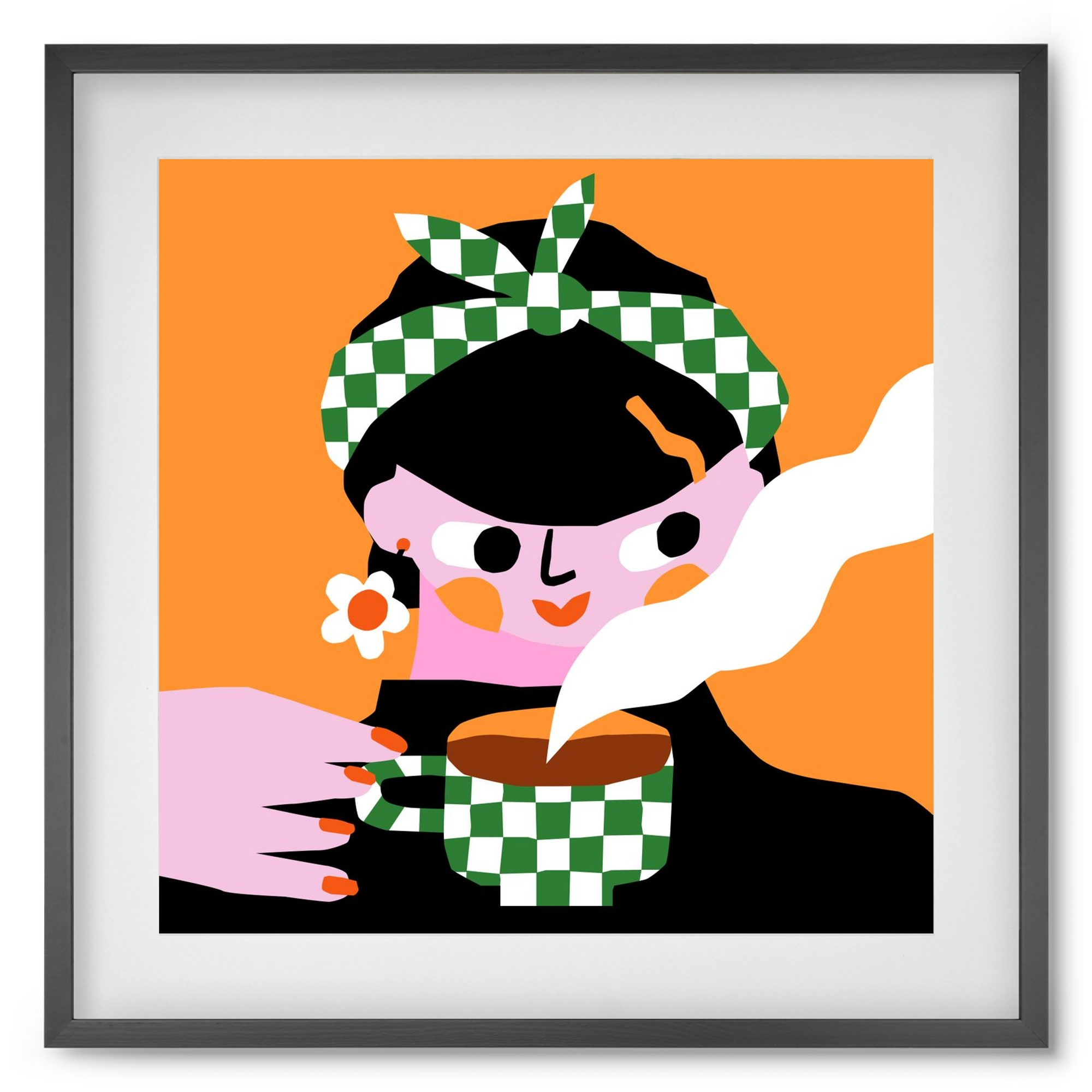 Moring Coffee, 50x50 cm (40x40 cm), Fekete keret, paszpartuval