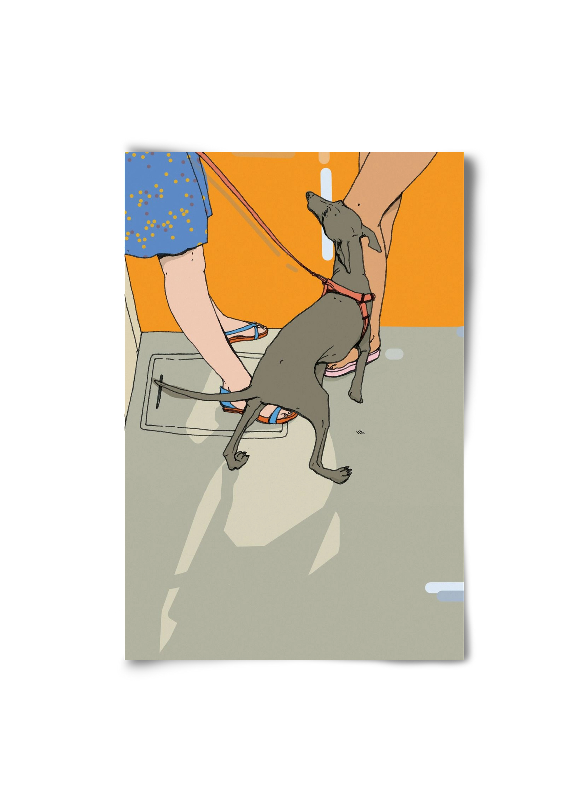 Kutya a villamoson, 20x30 cm, Keret nélkül