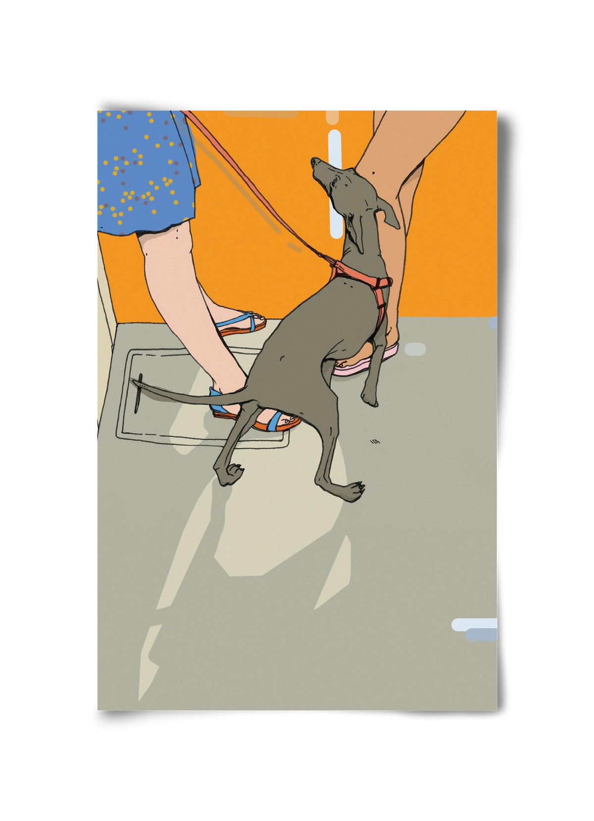 Kutya a villamoson, 30x45 cm, Keret nélkül