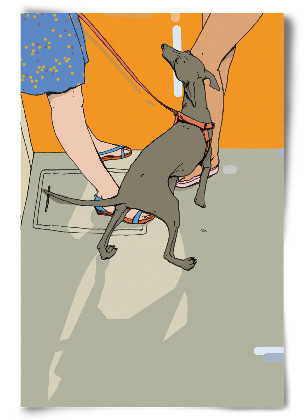 Kutya a villamoson, 60x90 cm, Keret nélkül