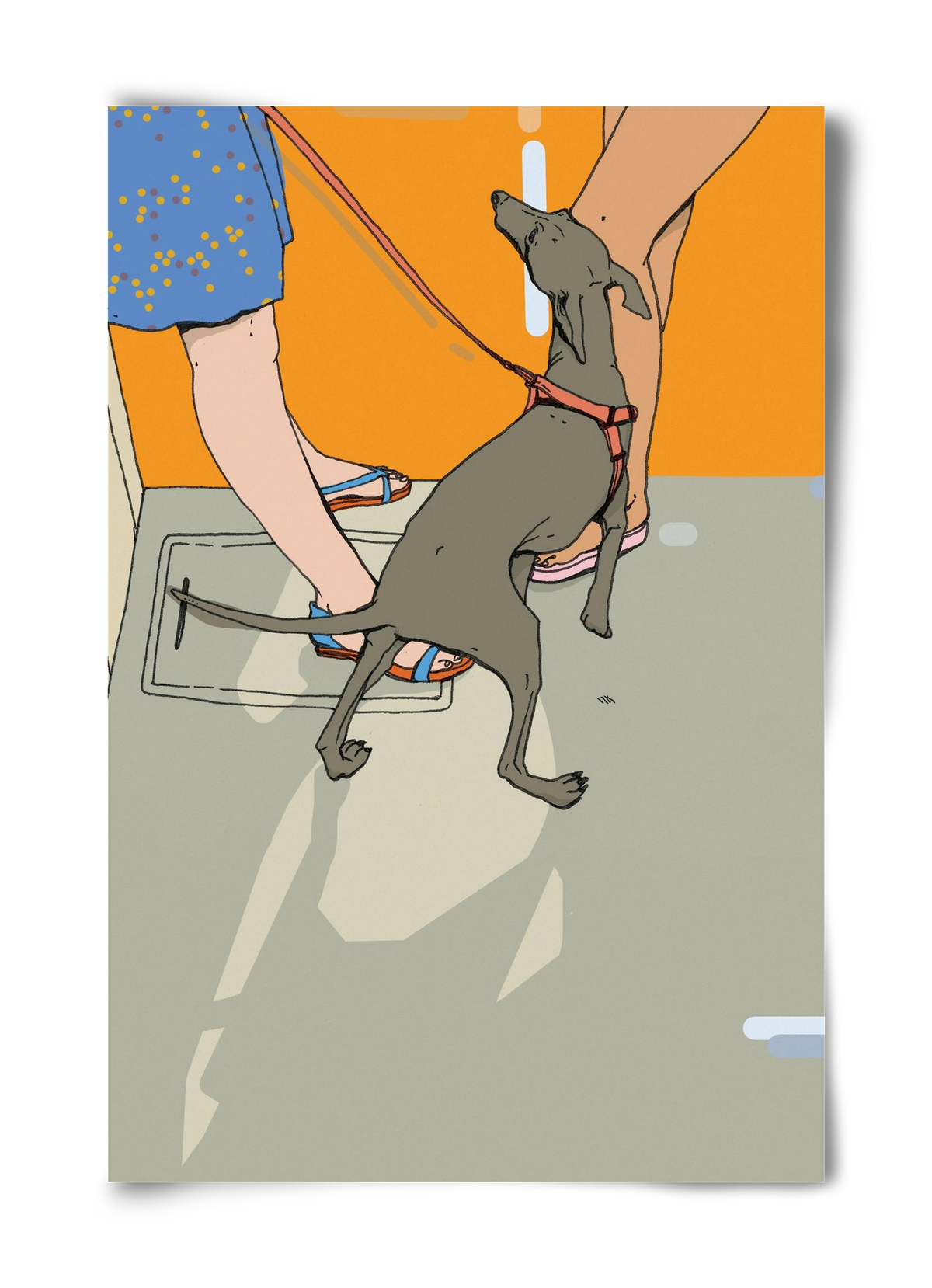 Kutya a villamoson, 40x60 cm, Keret nélkül