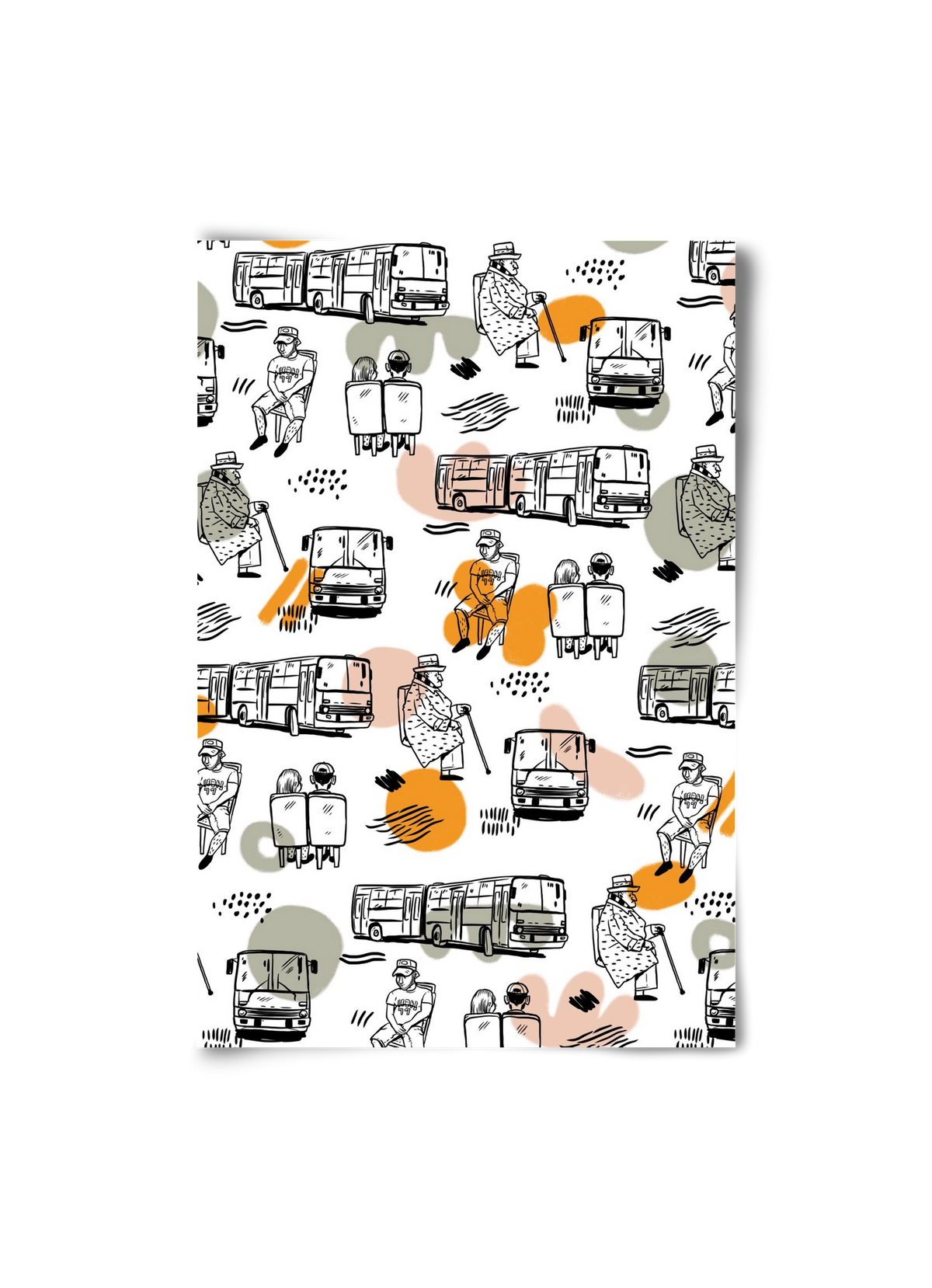 Busz pattern, 20x30 cm, Keret nélkül