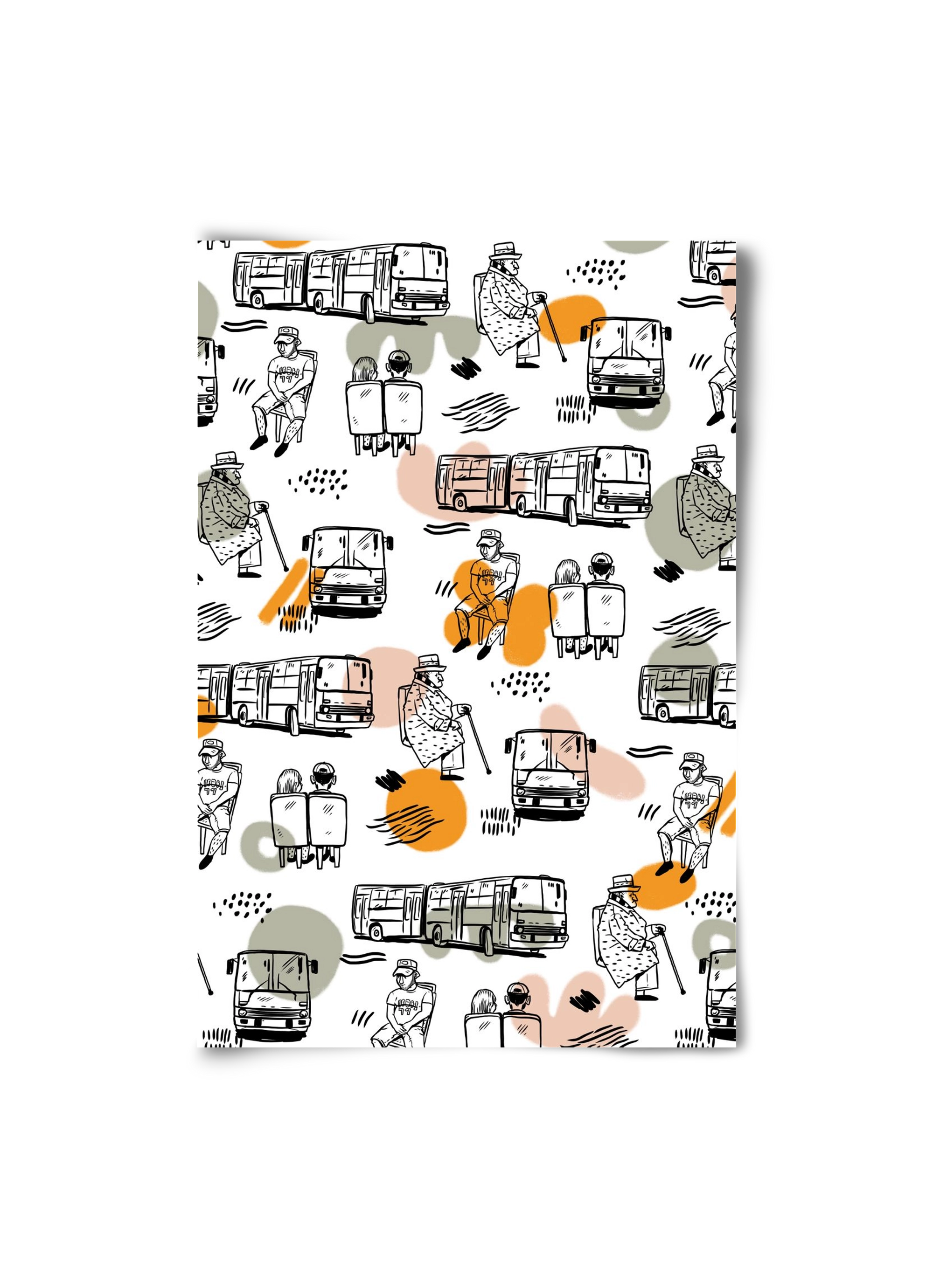 Busz pattern, 20x30 cm, Keret nélkül
