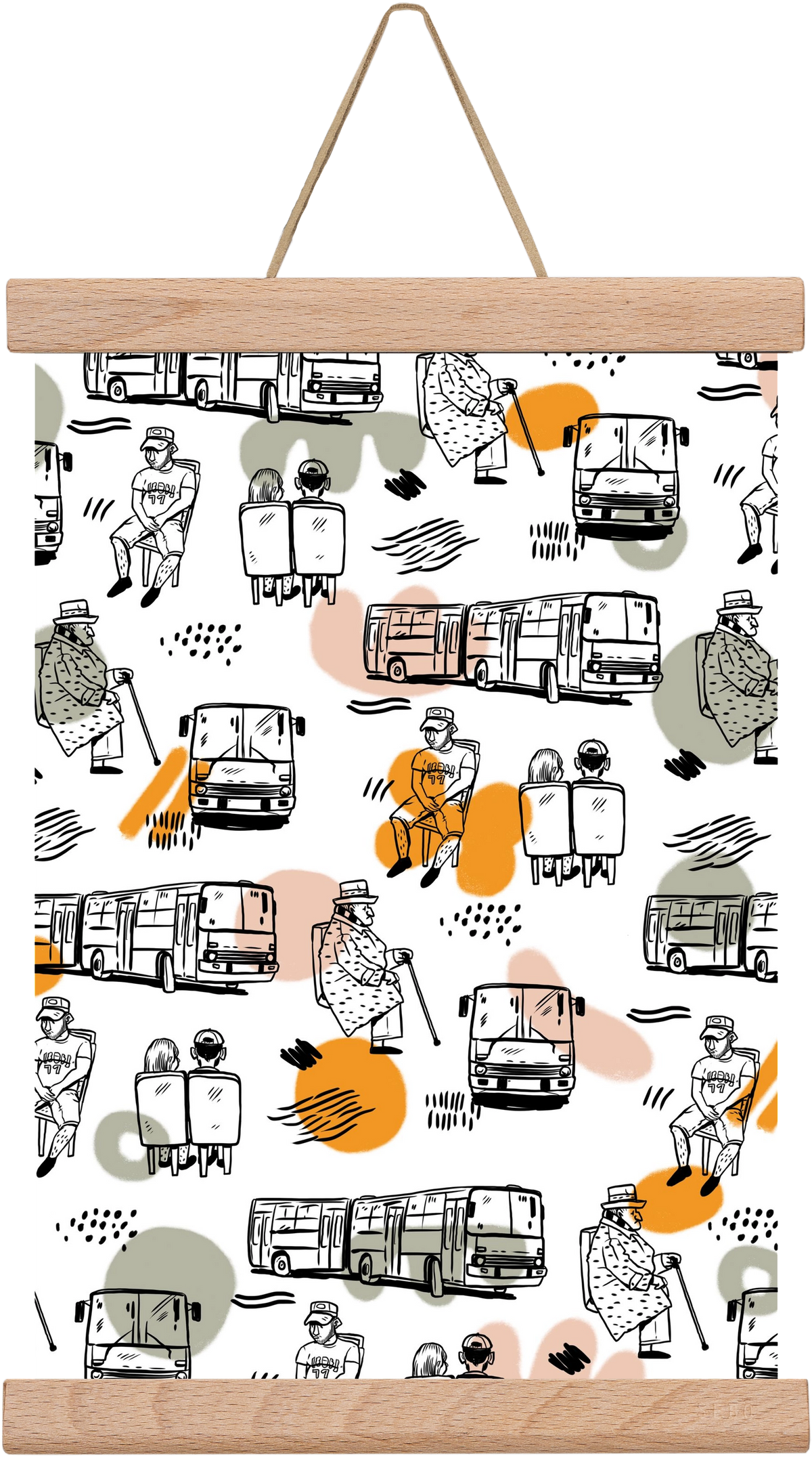 Busz pattern, 20x30 cm (20x30 cm), Tölgy akasztó