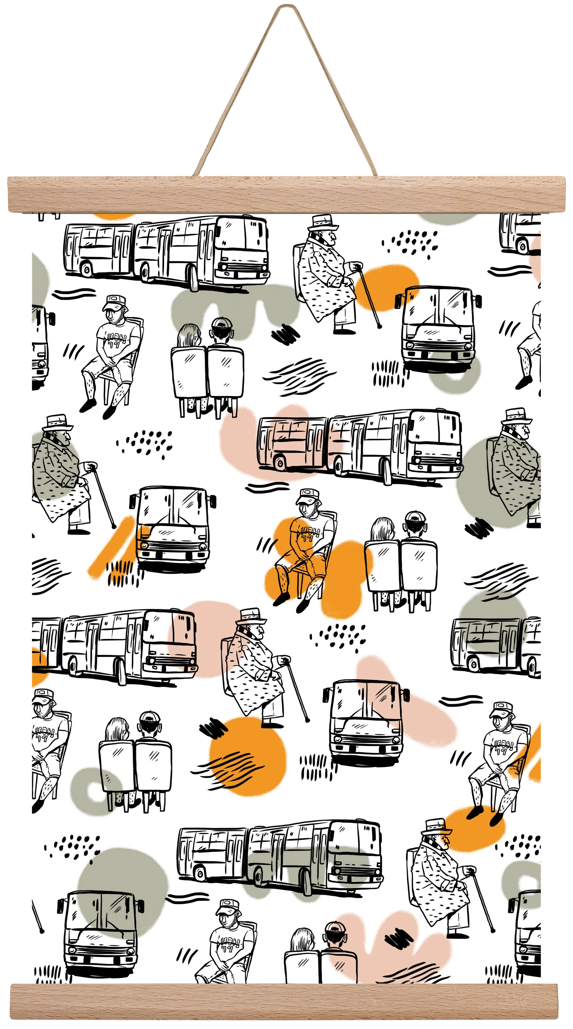 Busz pattern, 30x45 cm (30x45 cm), Tölgy akasztó