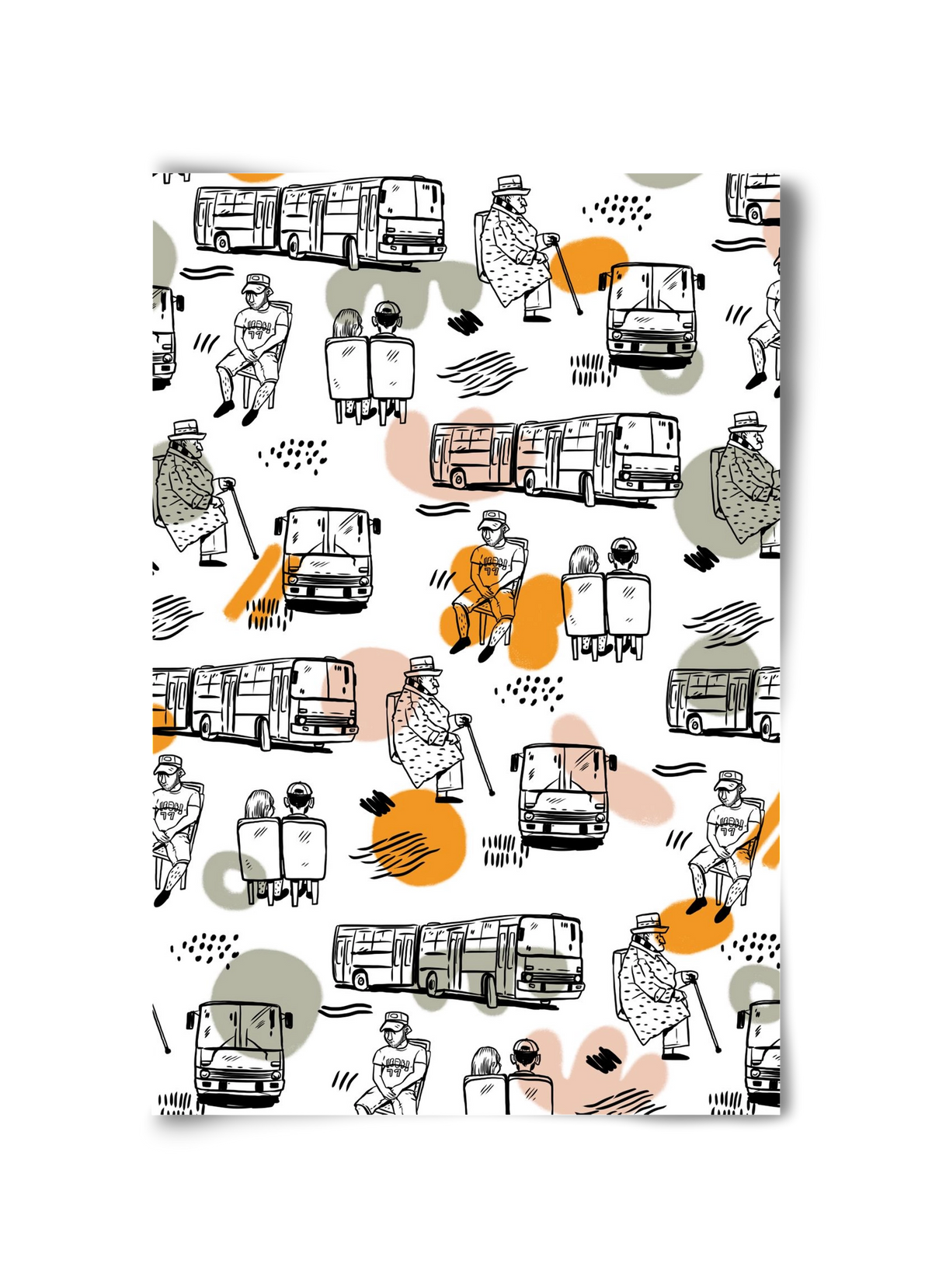 Busz pattern, 30x45 cm, Keret nélkül