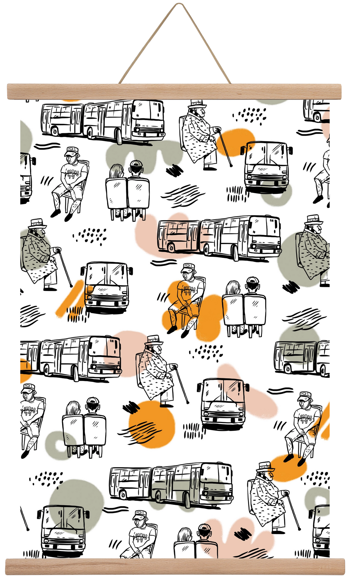 Busz pattern, 40x60 cm (40x60 cm), Tölgy akasztó